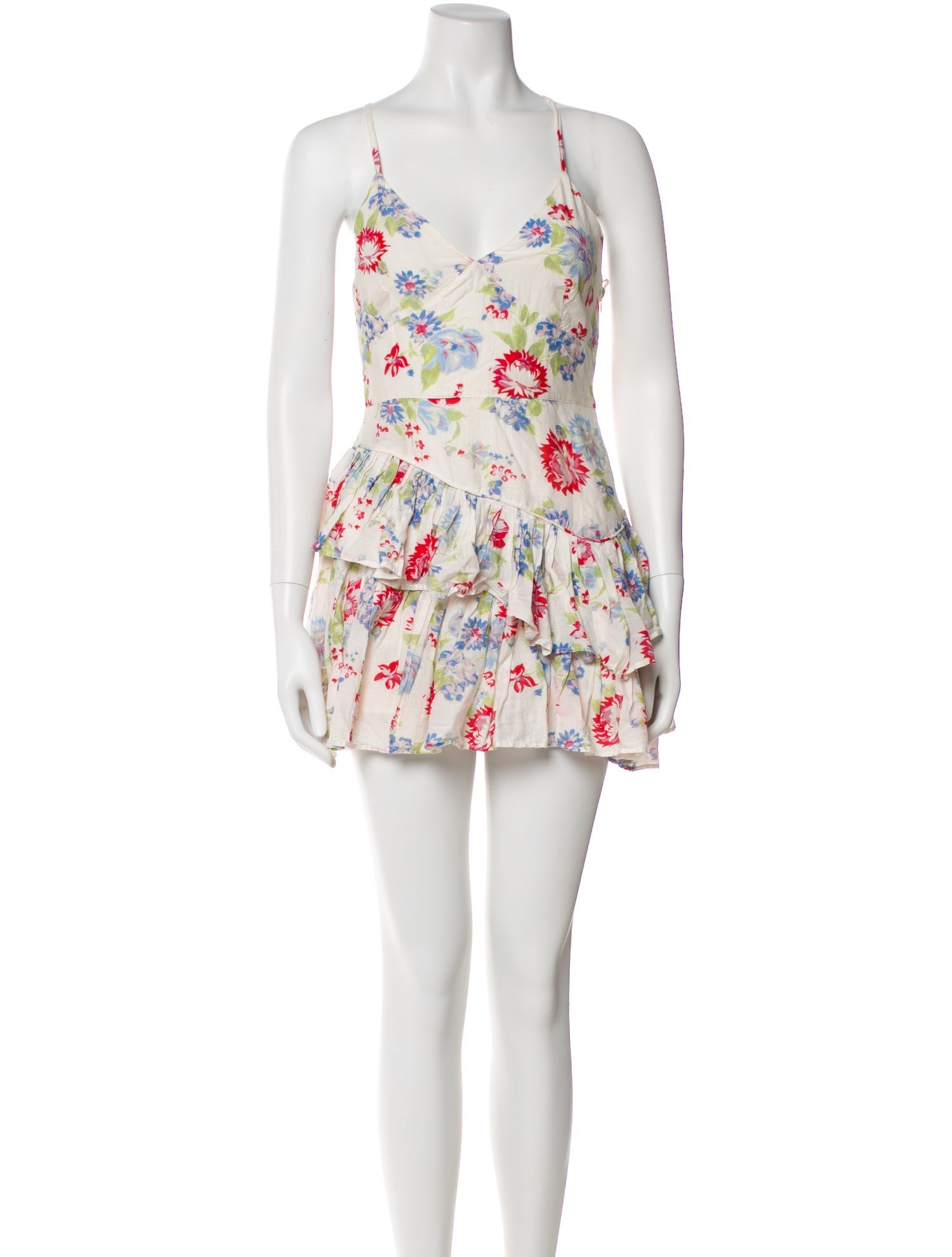 LoveShackFancy Floral Print Mini Dress