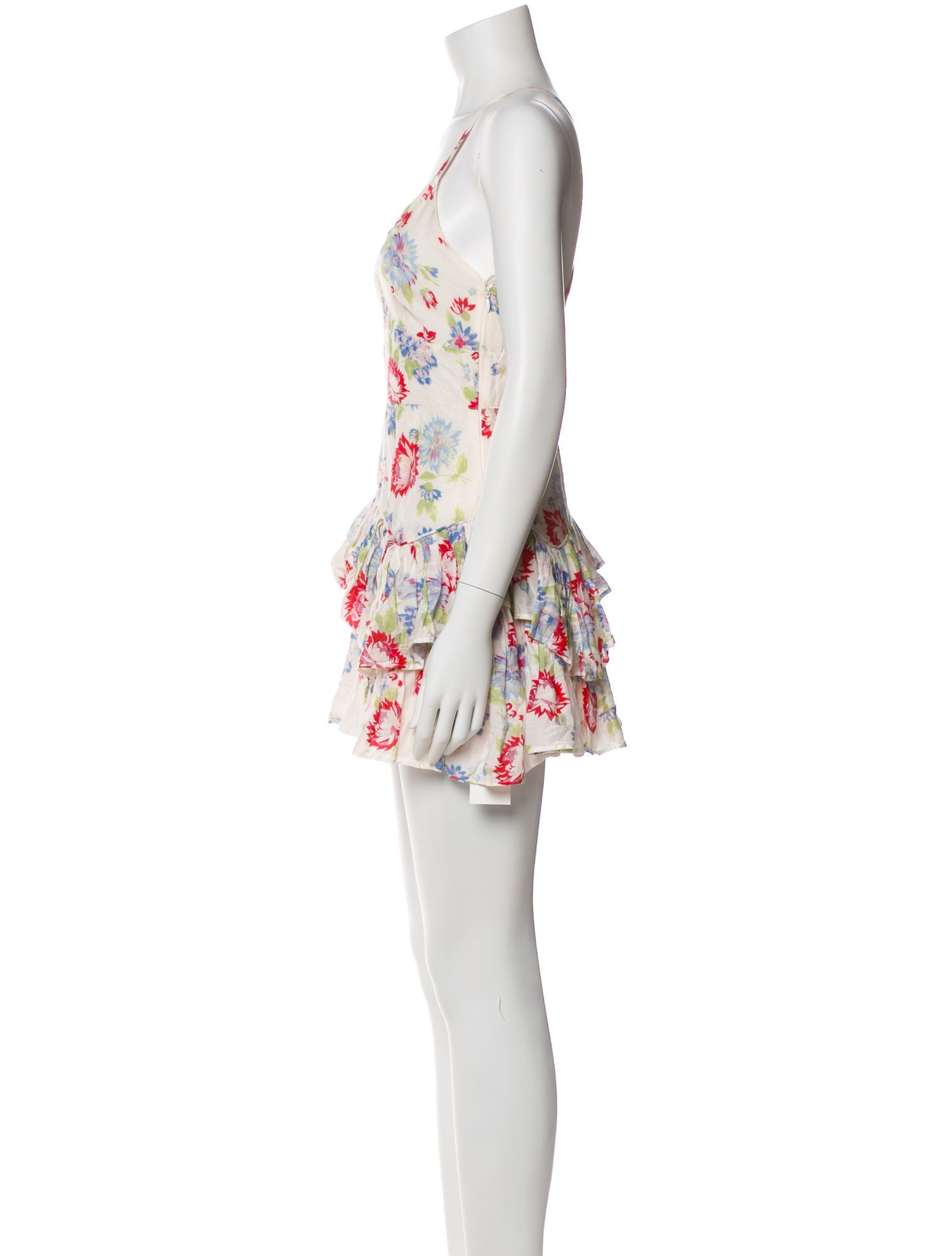 LoveShackFancy Floral Print Mini Dress