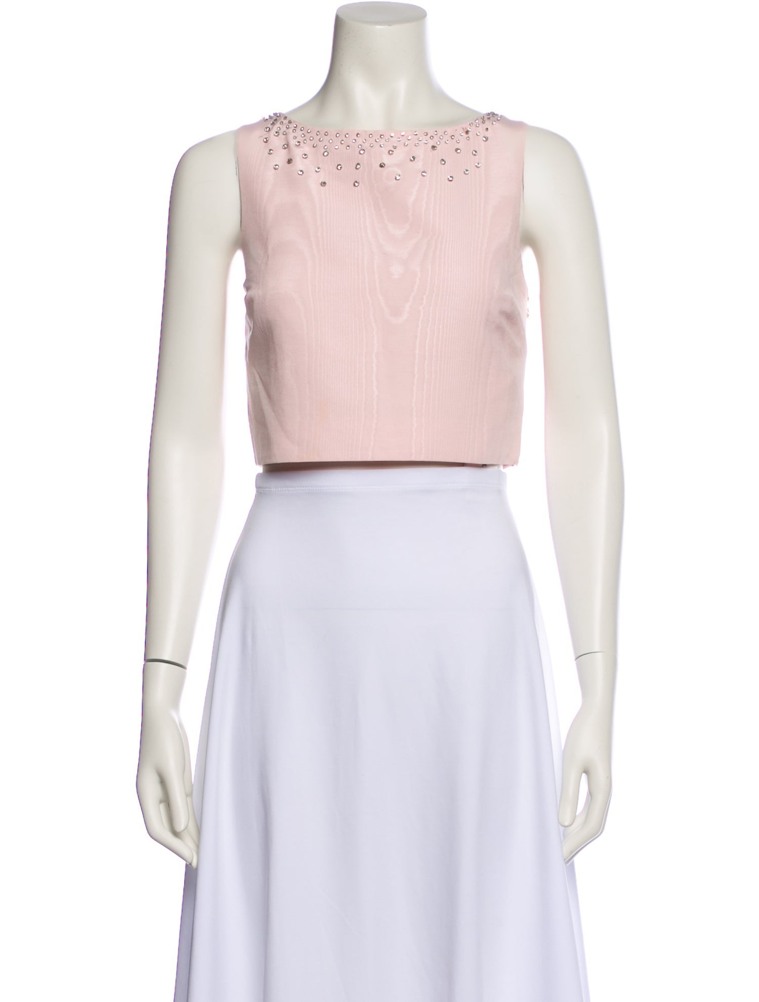 LoveShackFancy Bateau Neckline Sleeveless Crop Top w/ Tags