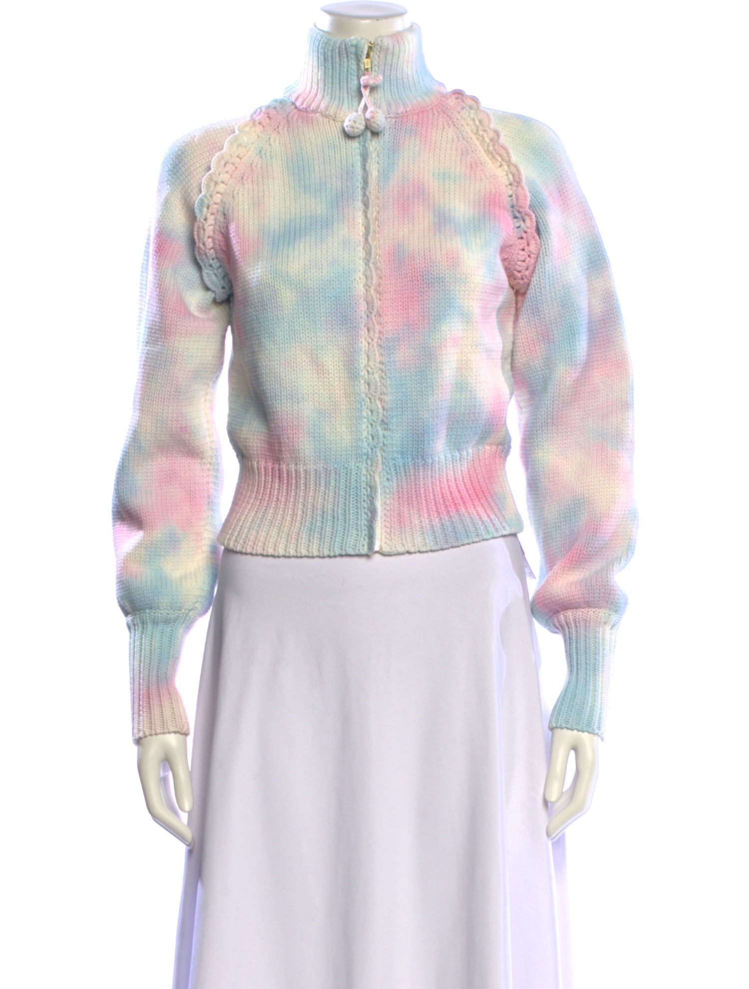 LoveShackFancy Printed Mock Neck Sweater