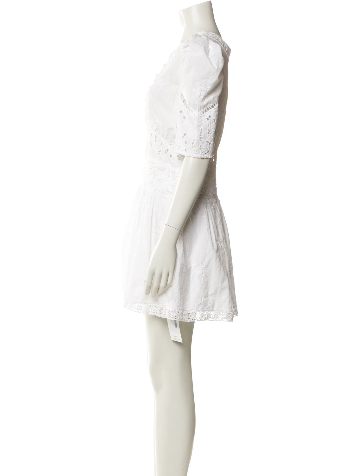 LoveShackFancy V-Neck Mini Dress