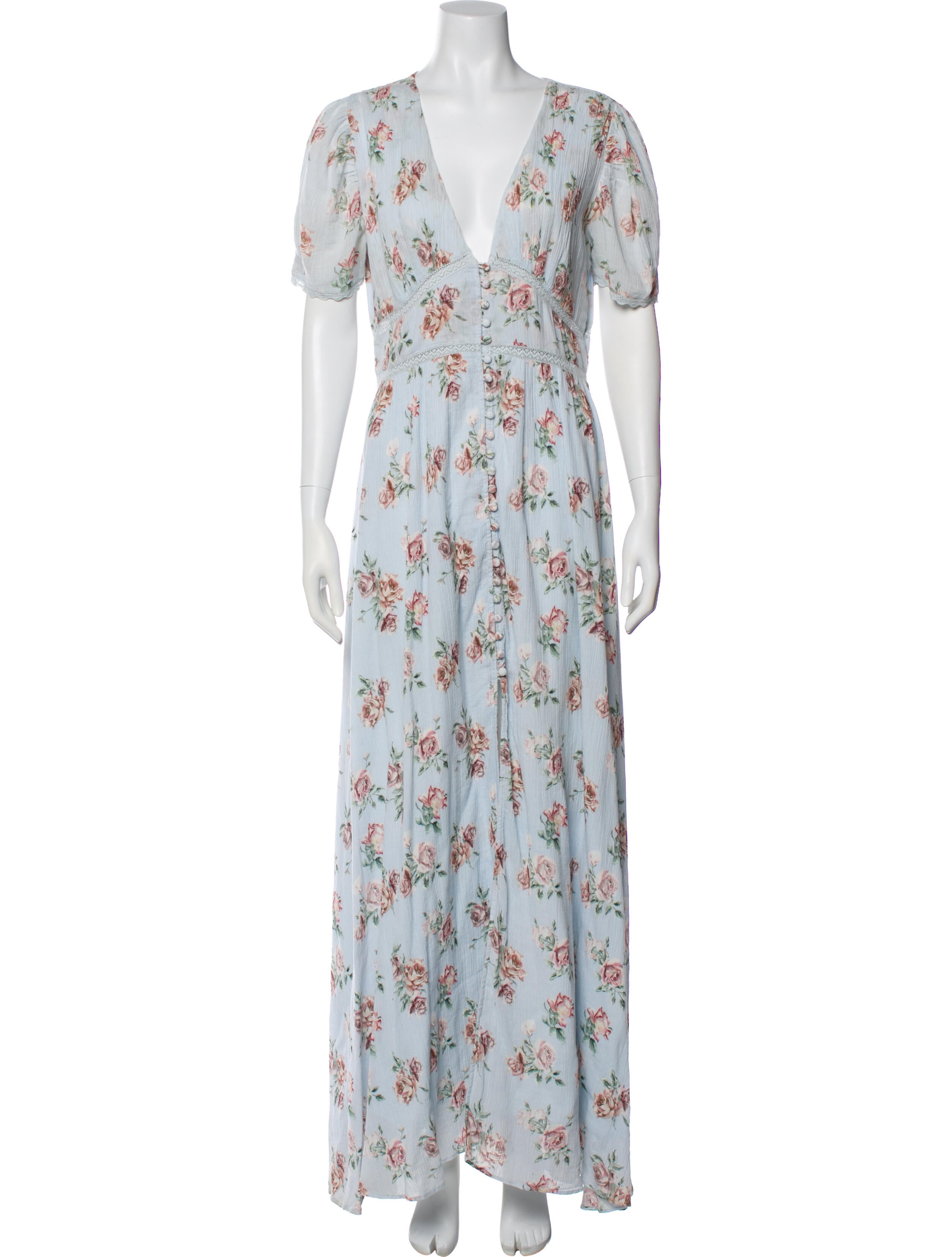 LoveShackFancy Floral Print Long Dress