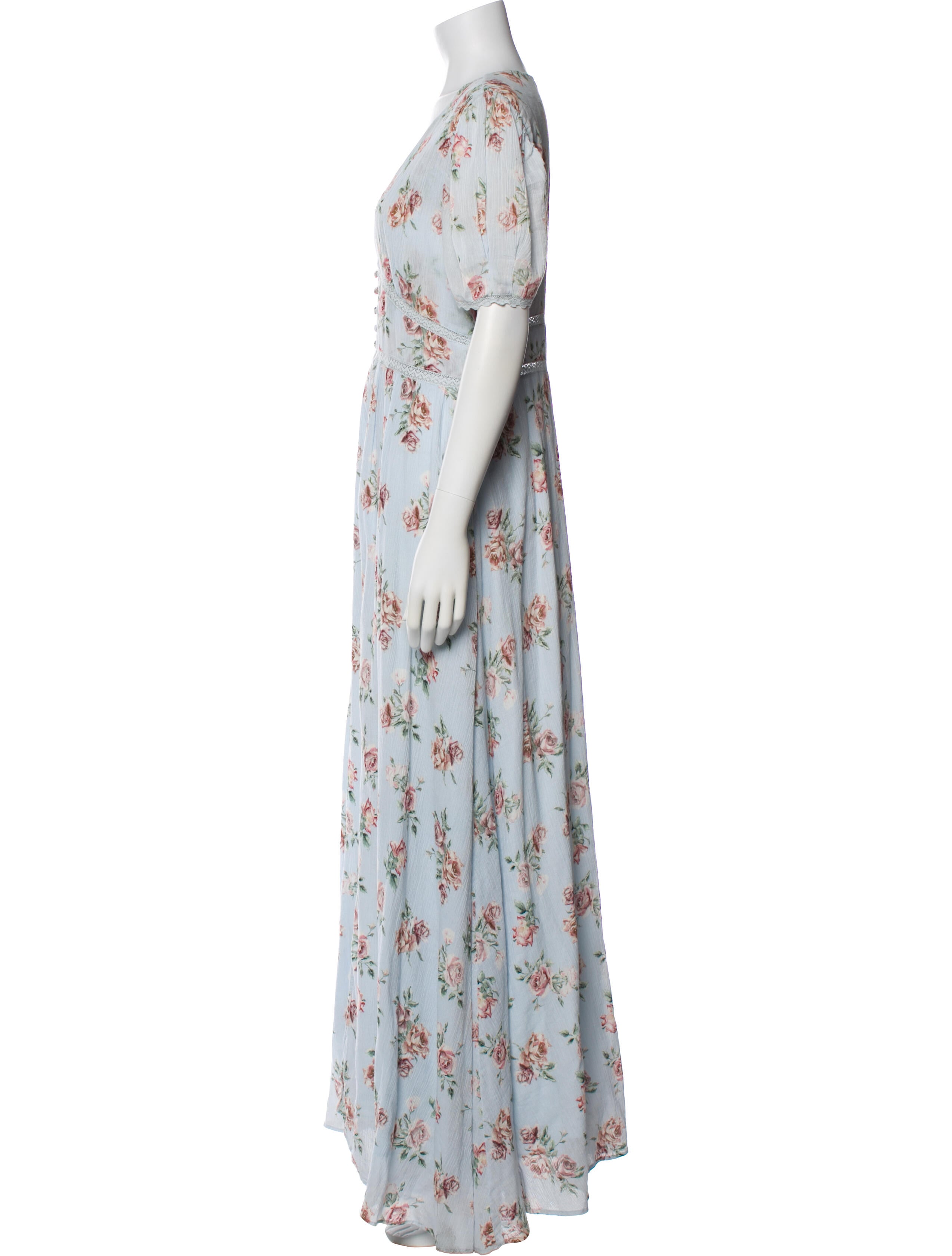 LoveShackFancy Floral Print Long Dress