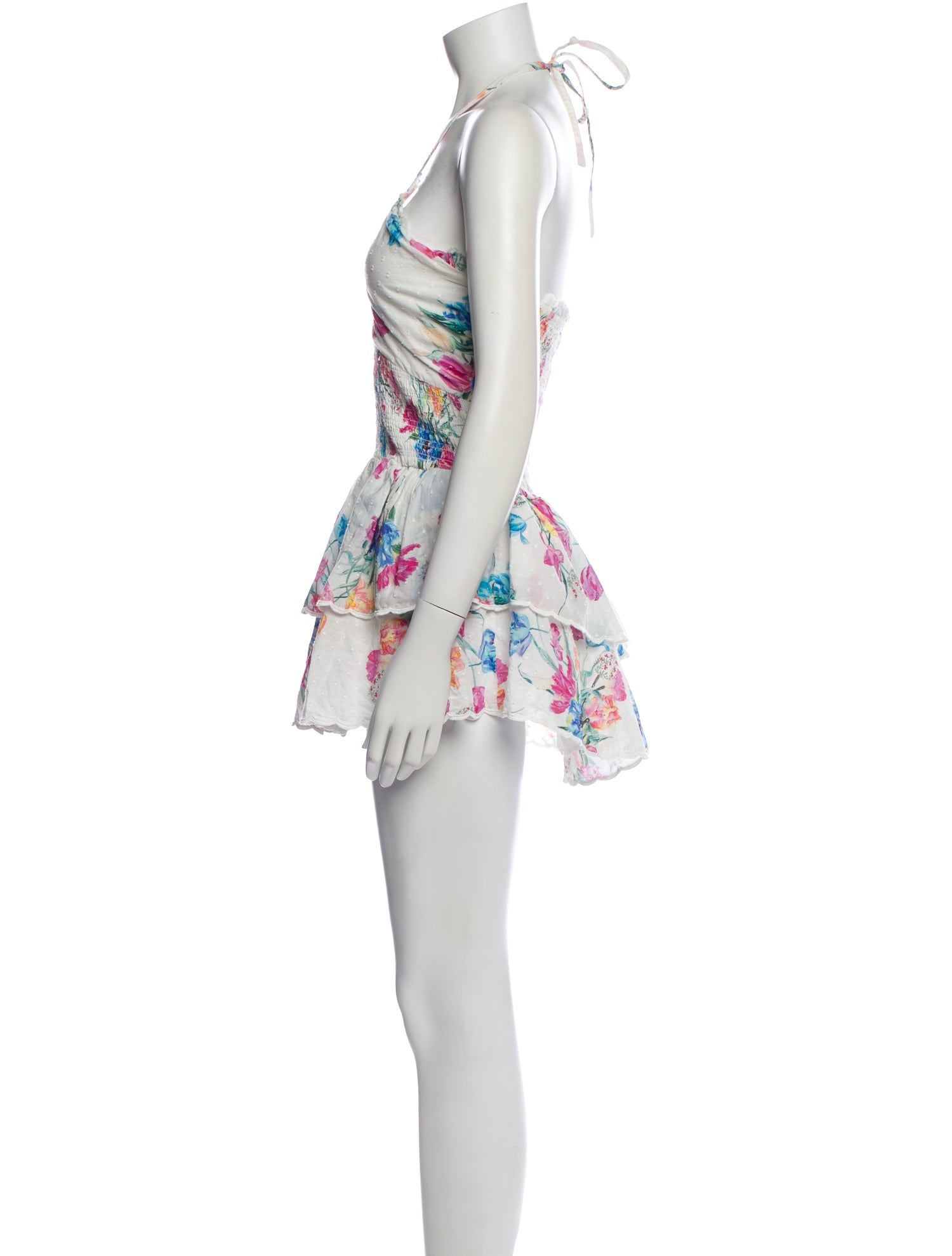 LoveShackFancy Floral Print Mini Dress