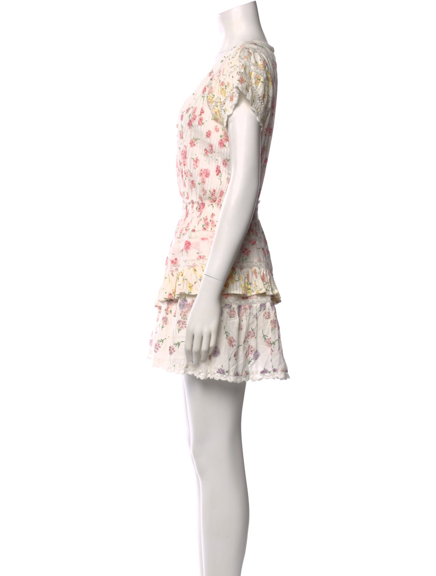 LoveShackFancy Floral Print Mini Dress