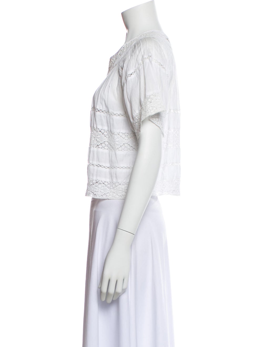 LoveShackFancy Lace Pattern Crew Neck Top - image 2