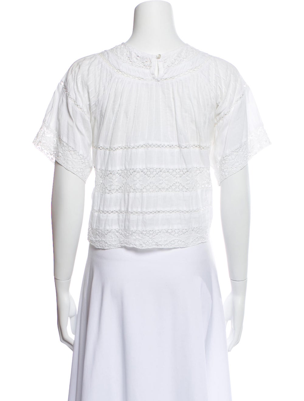 LoveShackFancy Lace Pattern Crew Neck Top - image 3