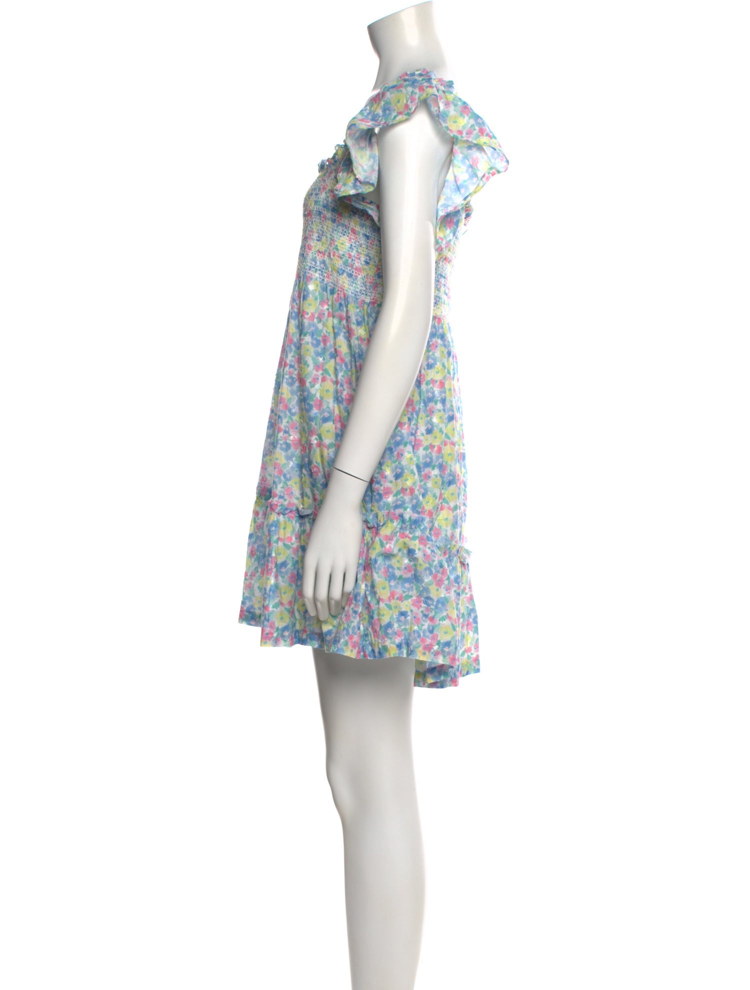 LoveShackFancy Floral Print Mini Dress