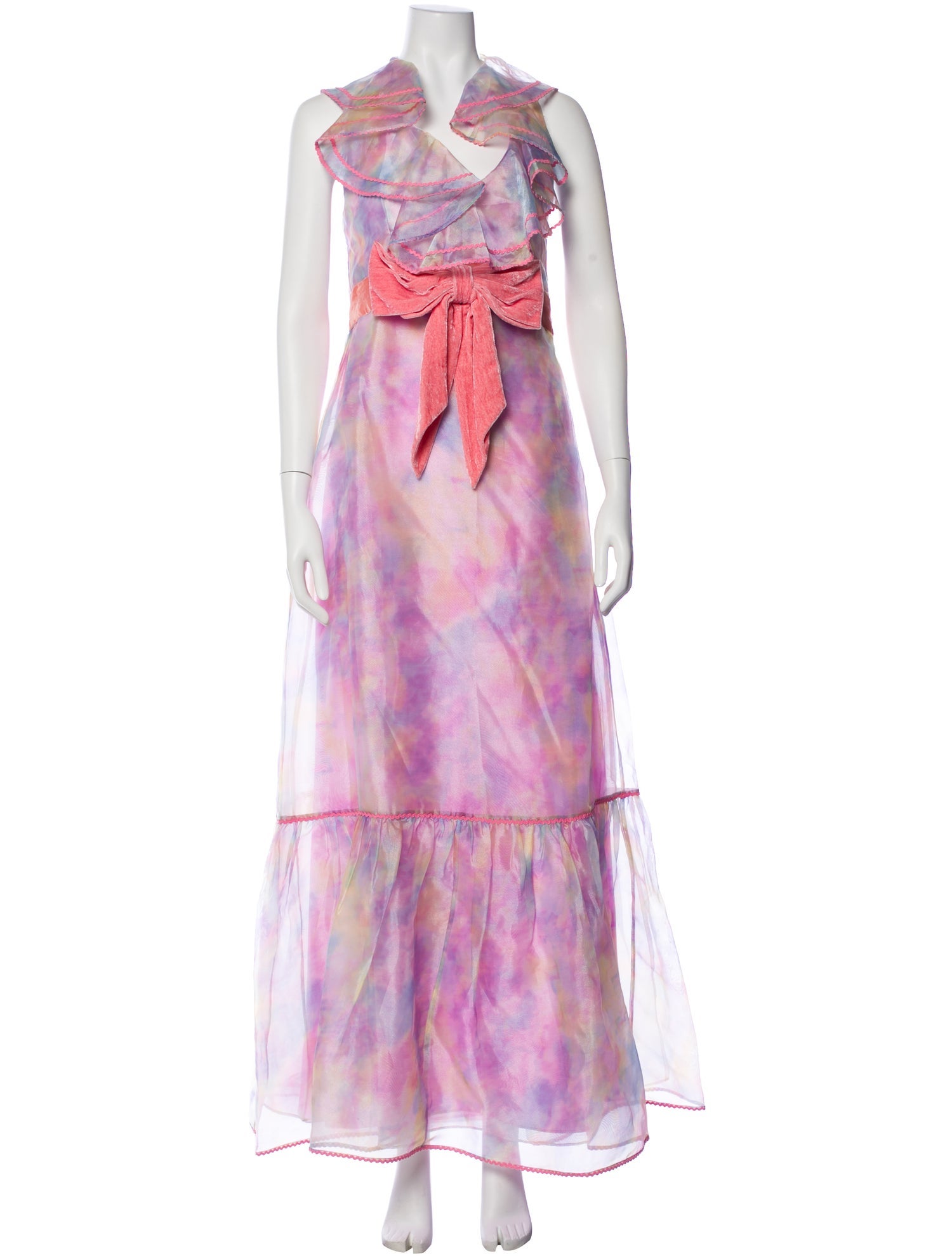 LoveShackFancy Tie-Dye Print Long Dress