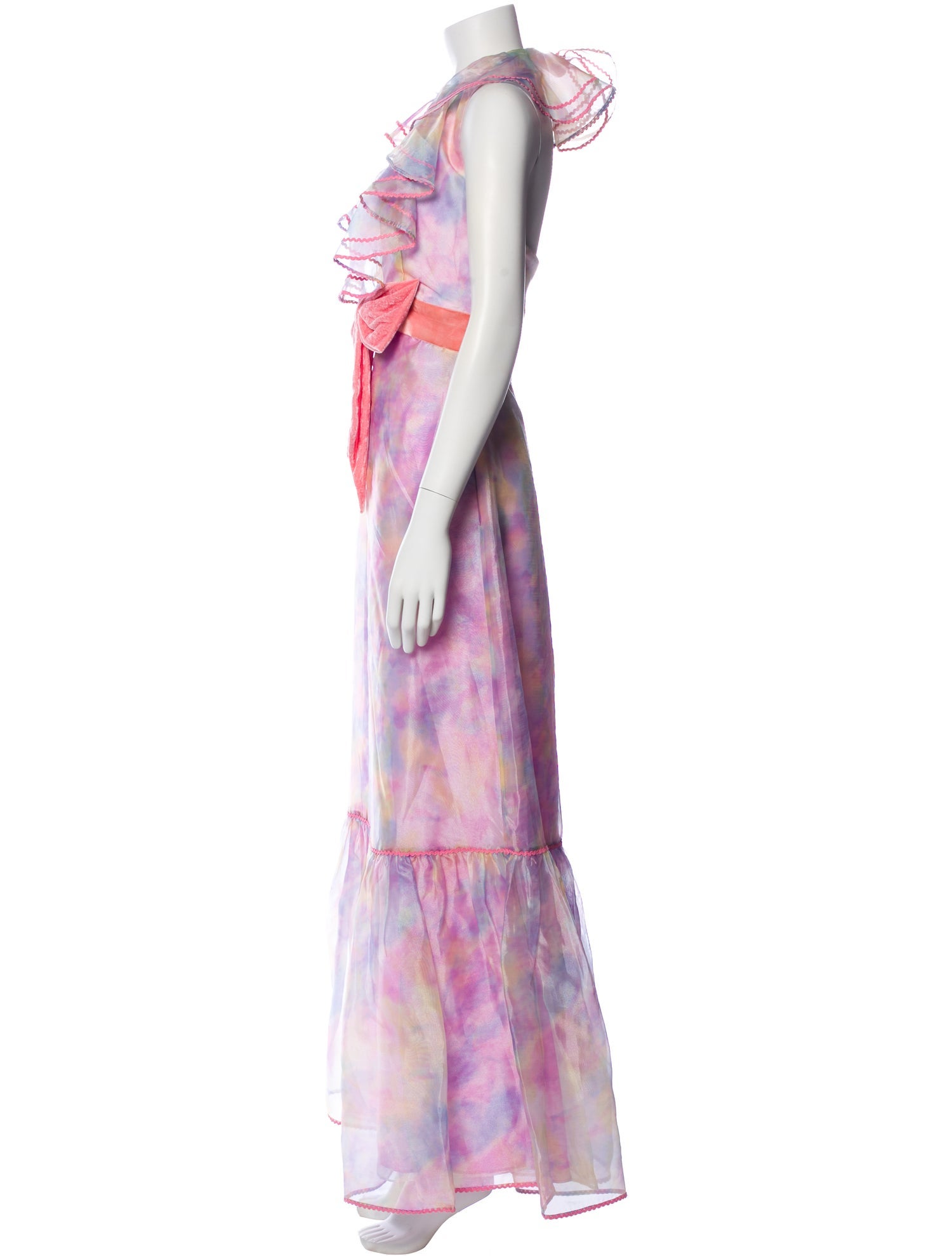 LoveShackFancy Tie-Dye Print Long Dress