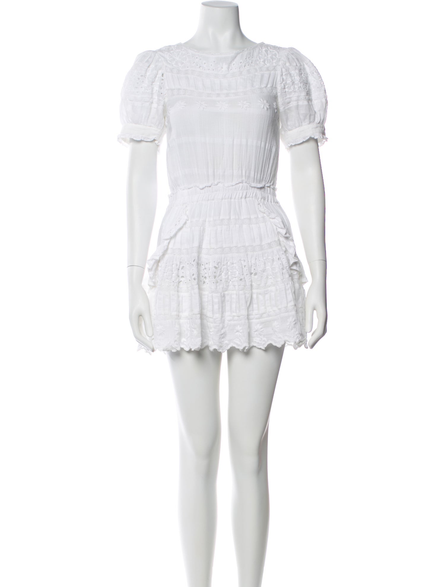 LoveShackFancy Bateau Neckline Mini Dress