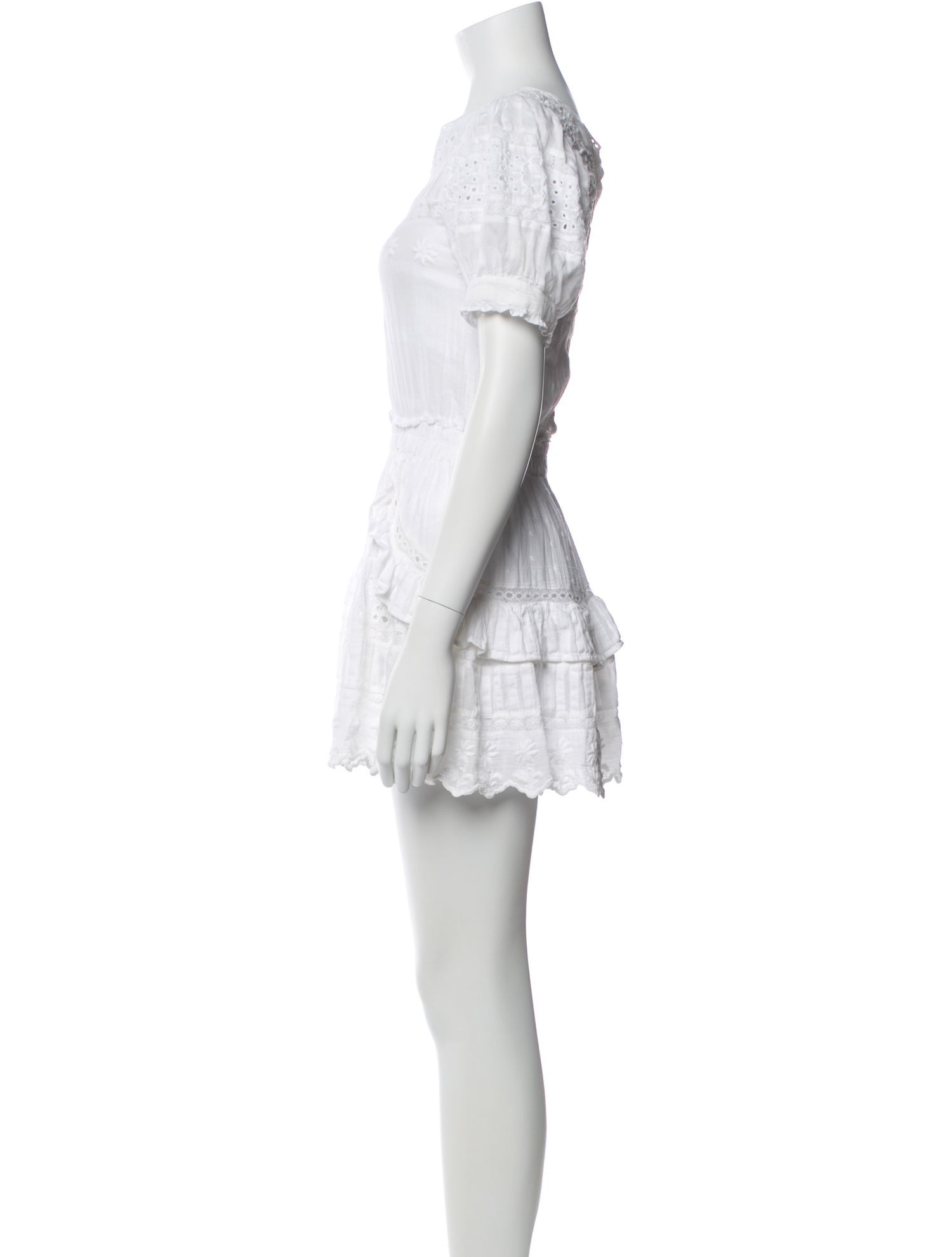 LoveShackFancy Bateau Neckline Mini Dress