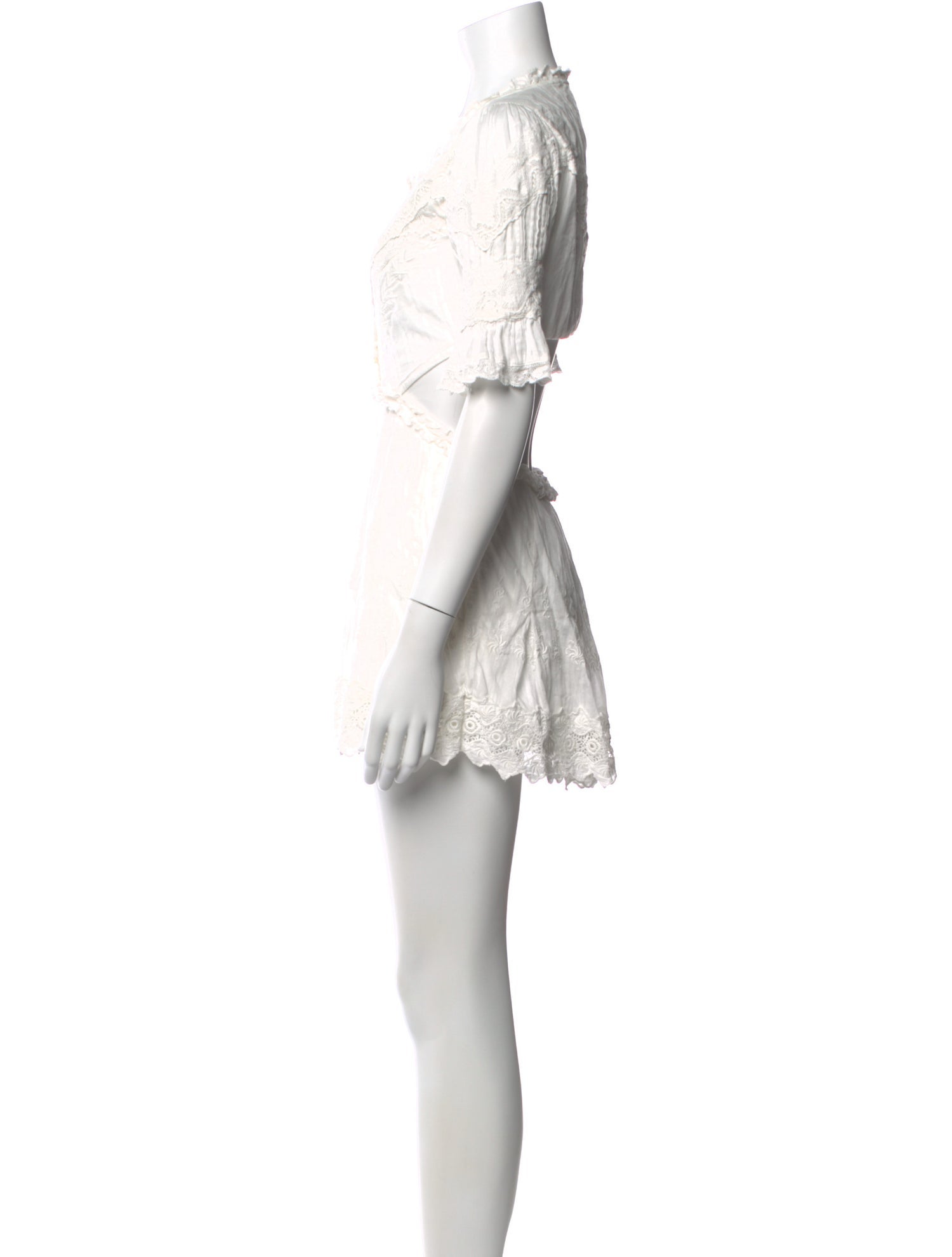 LoveShackFancy Square Neckline Mini Dress