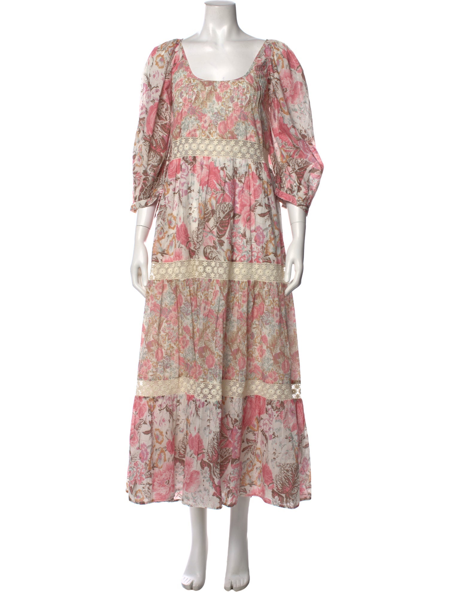 LoveShackFancy Floral Print Long Dress
