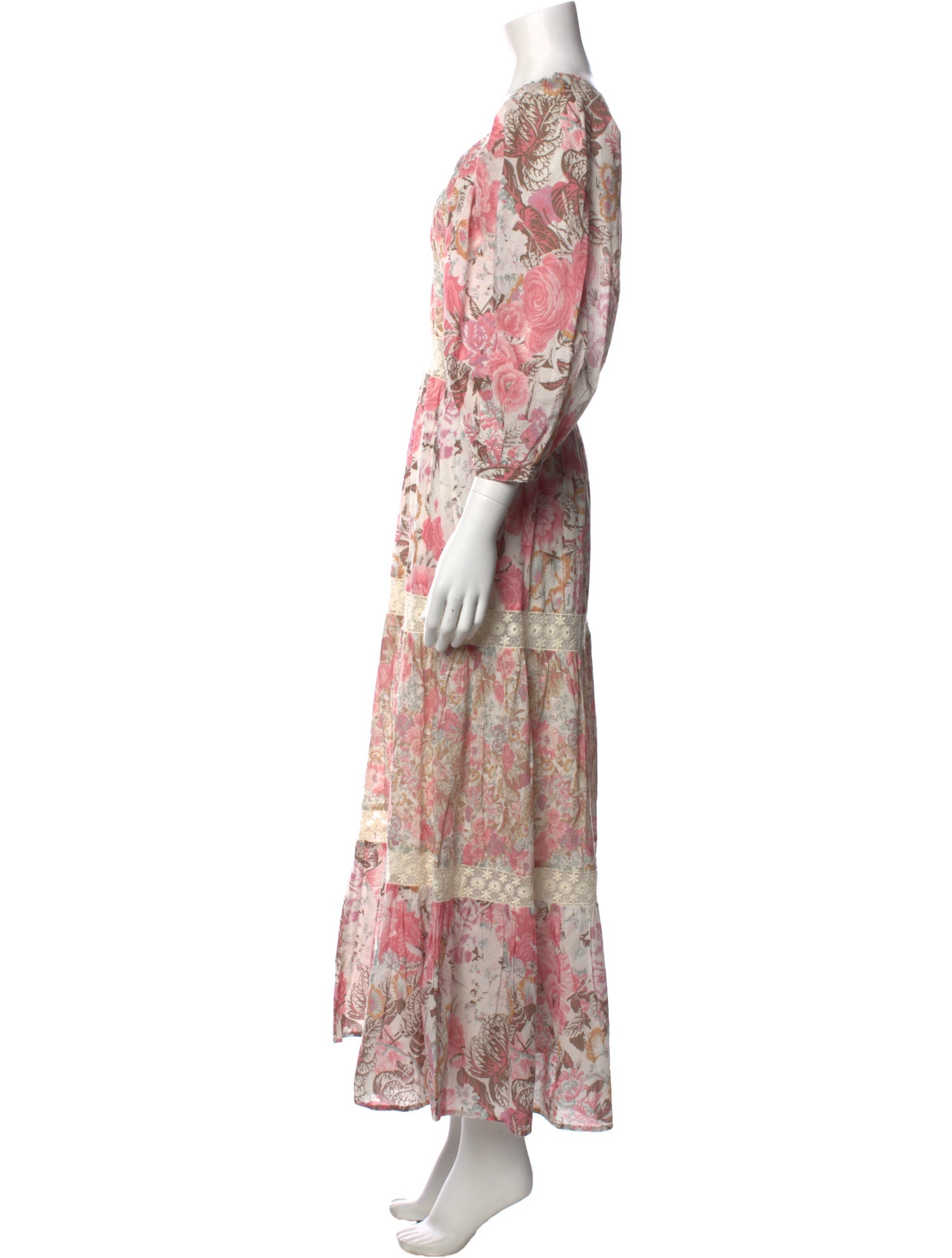 LoveShackFancy Floral Print Long Dress