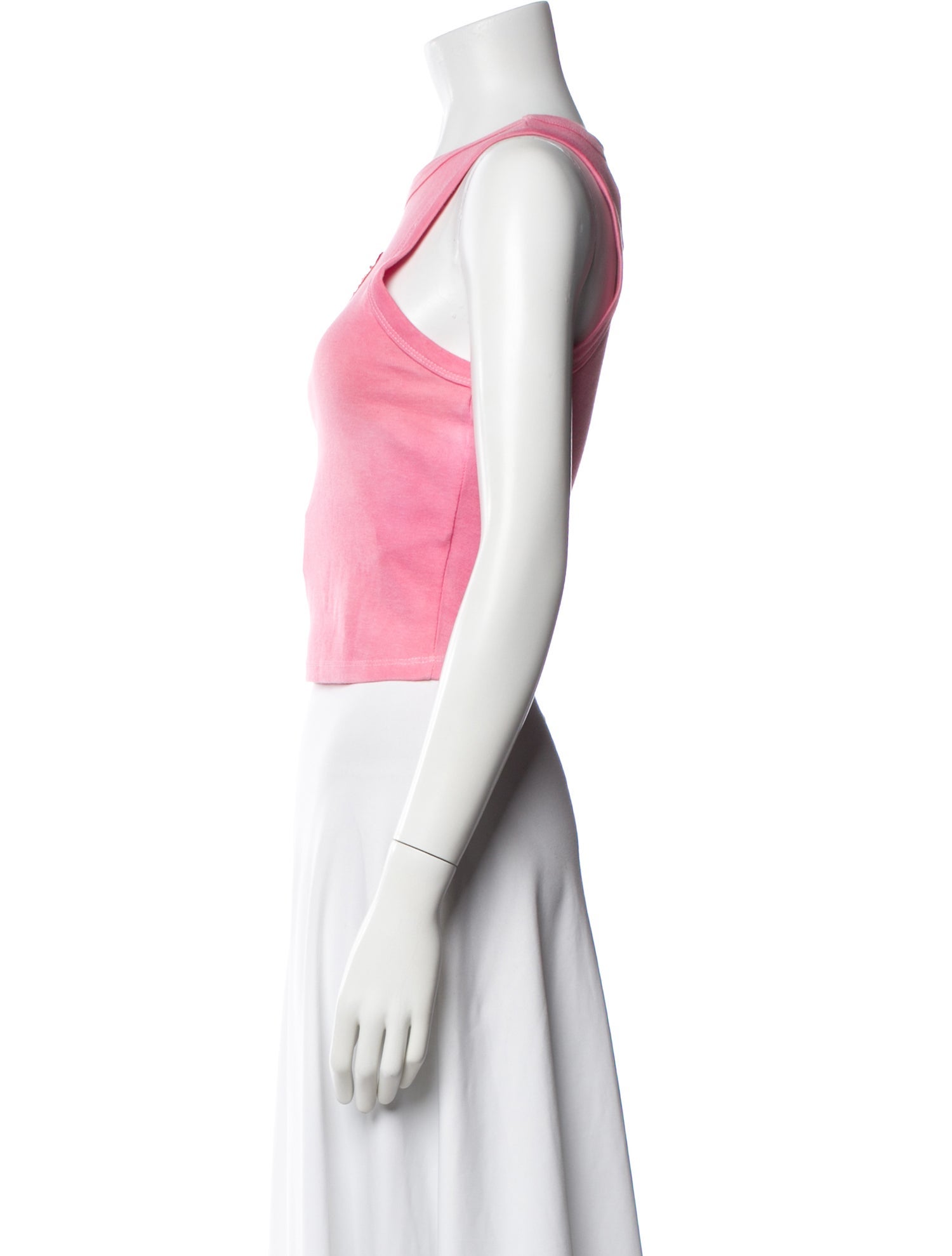 LoveShackFancy Floral Print Crew Neck Crop Top