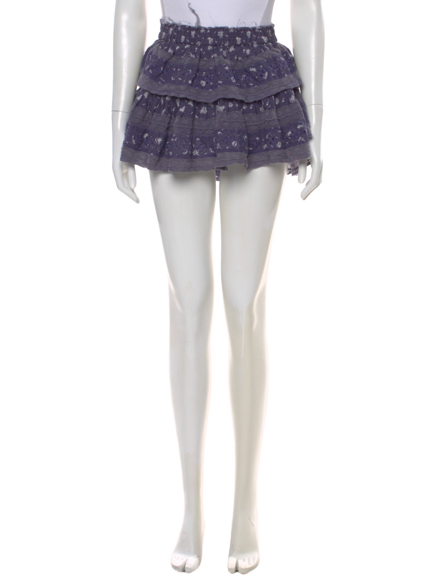 LoveShackFancy Floral Print Mini Skirt