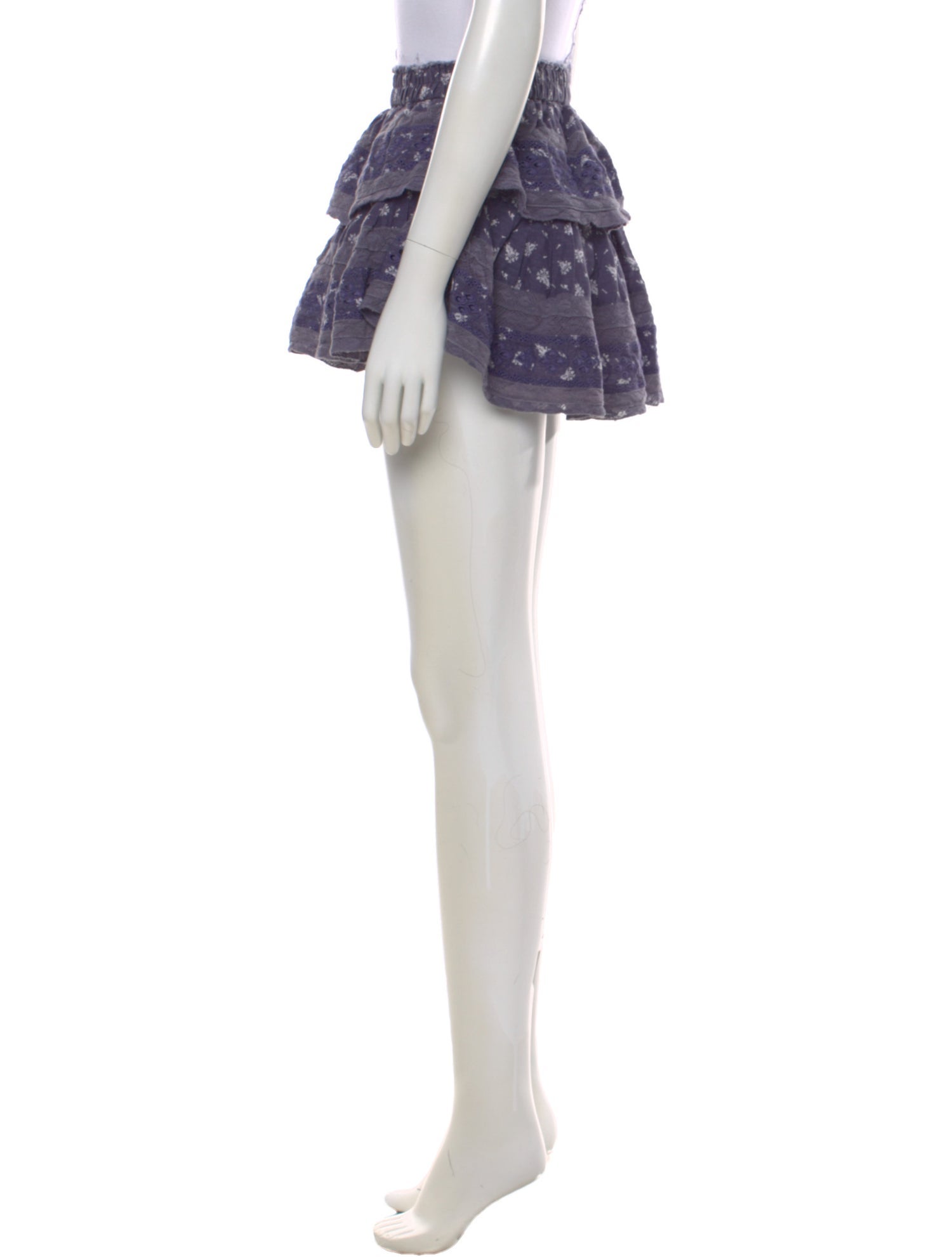 LoveShackFancy Floral Print Mini Skirt