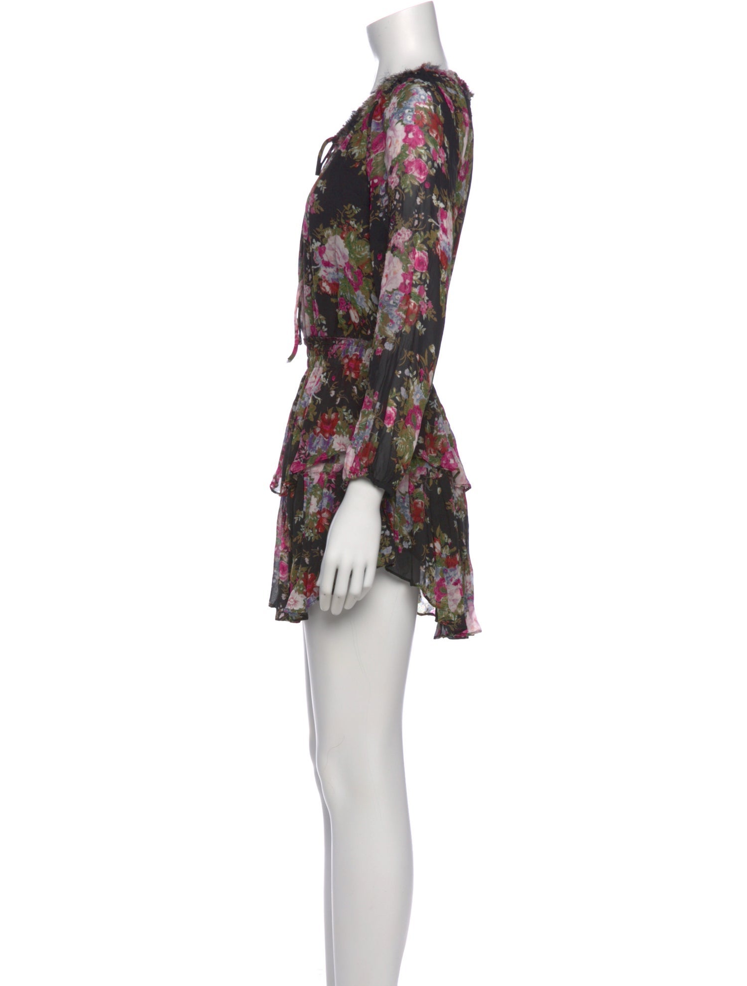 LoveShackFancy Floral Print Mini Dress