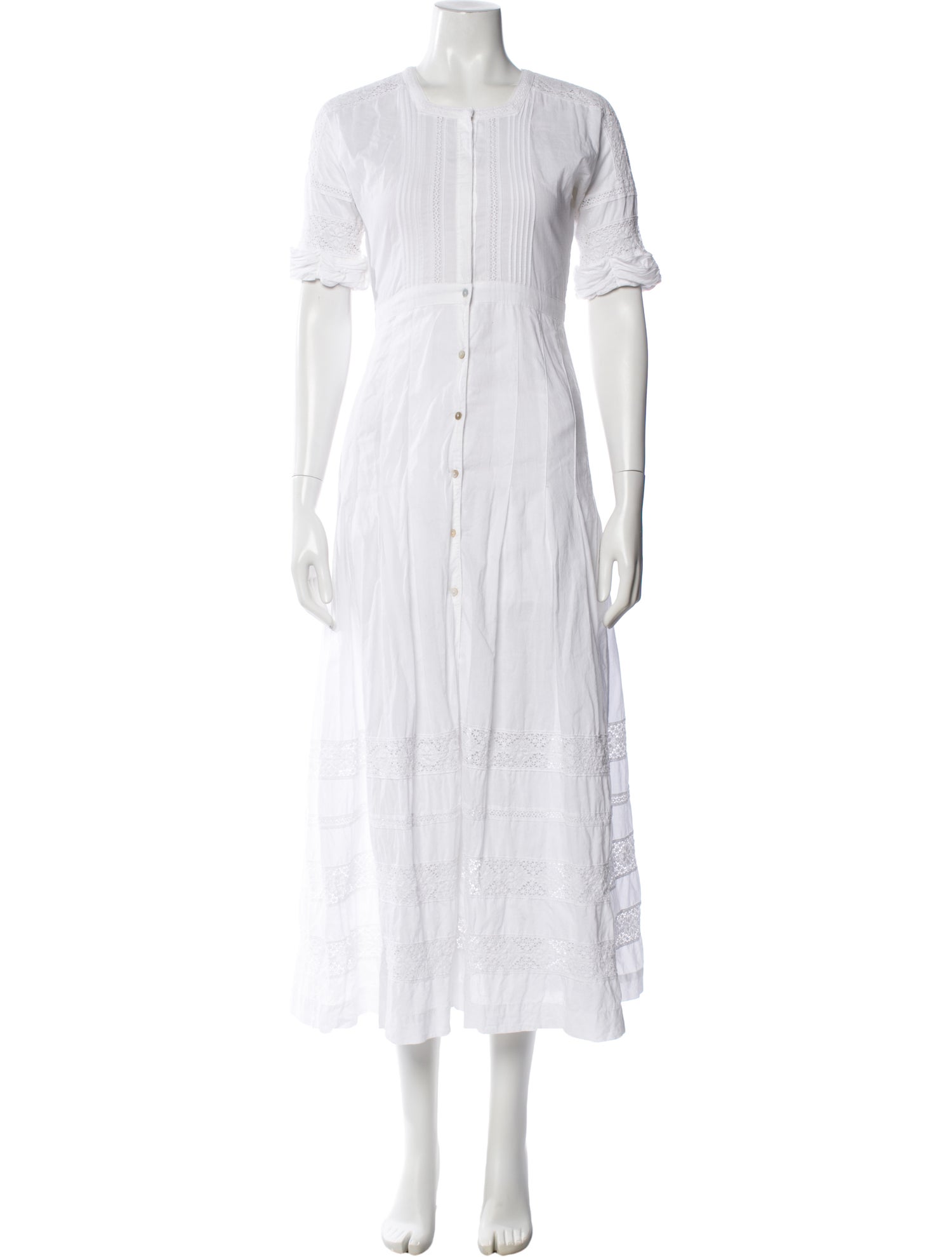 LoveShackFancy Crew Neck Long Dress