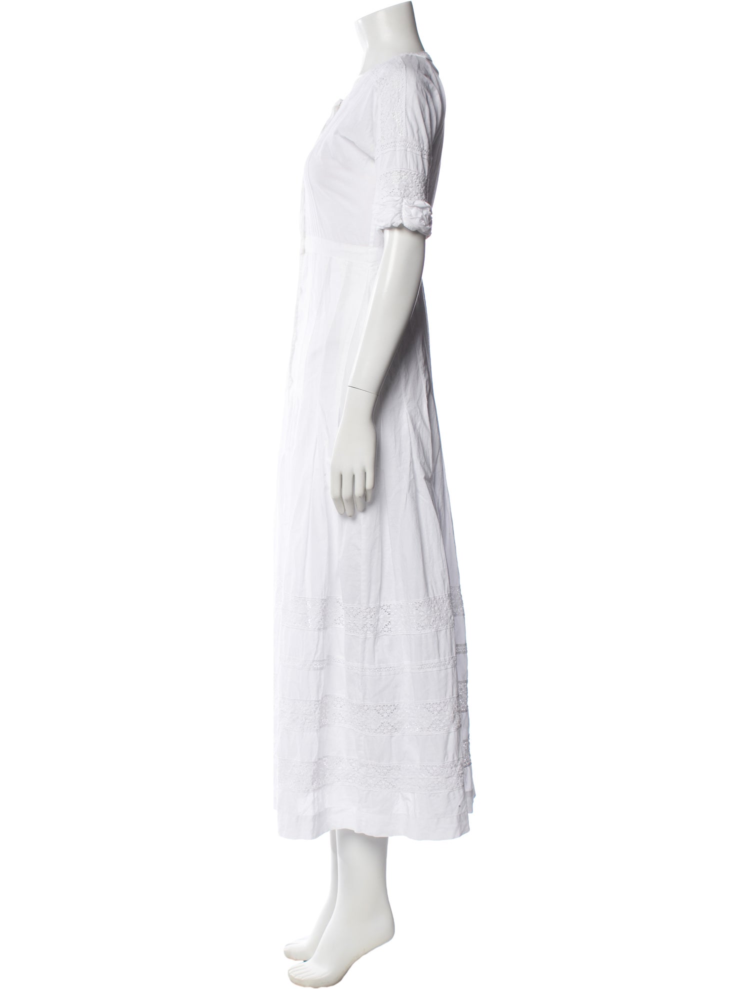 LoveShackFancy Crew Neck Long Dress