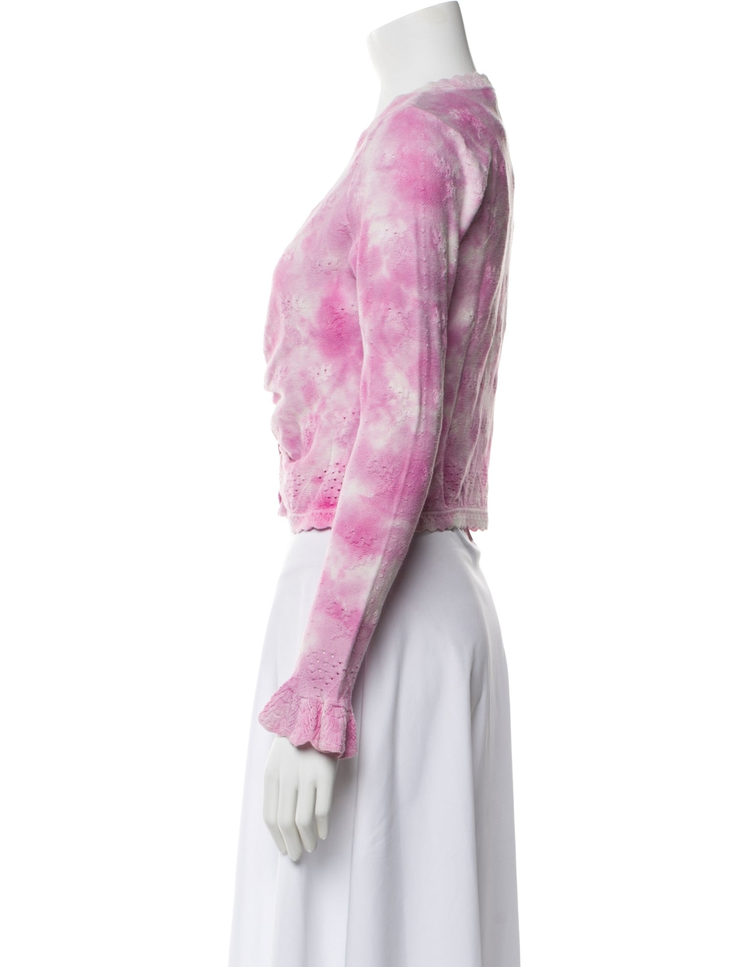 LoveShackFancy Tie-Dye Print V-Neck Sweater