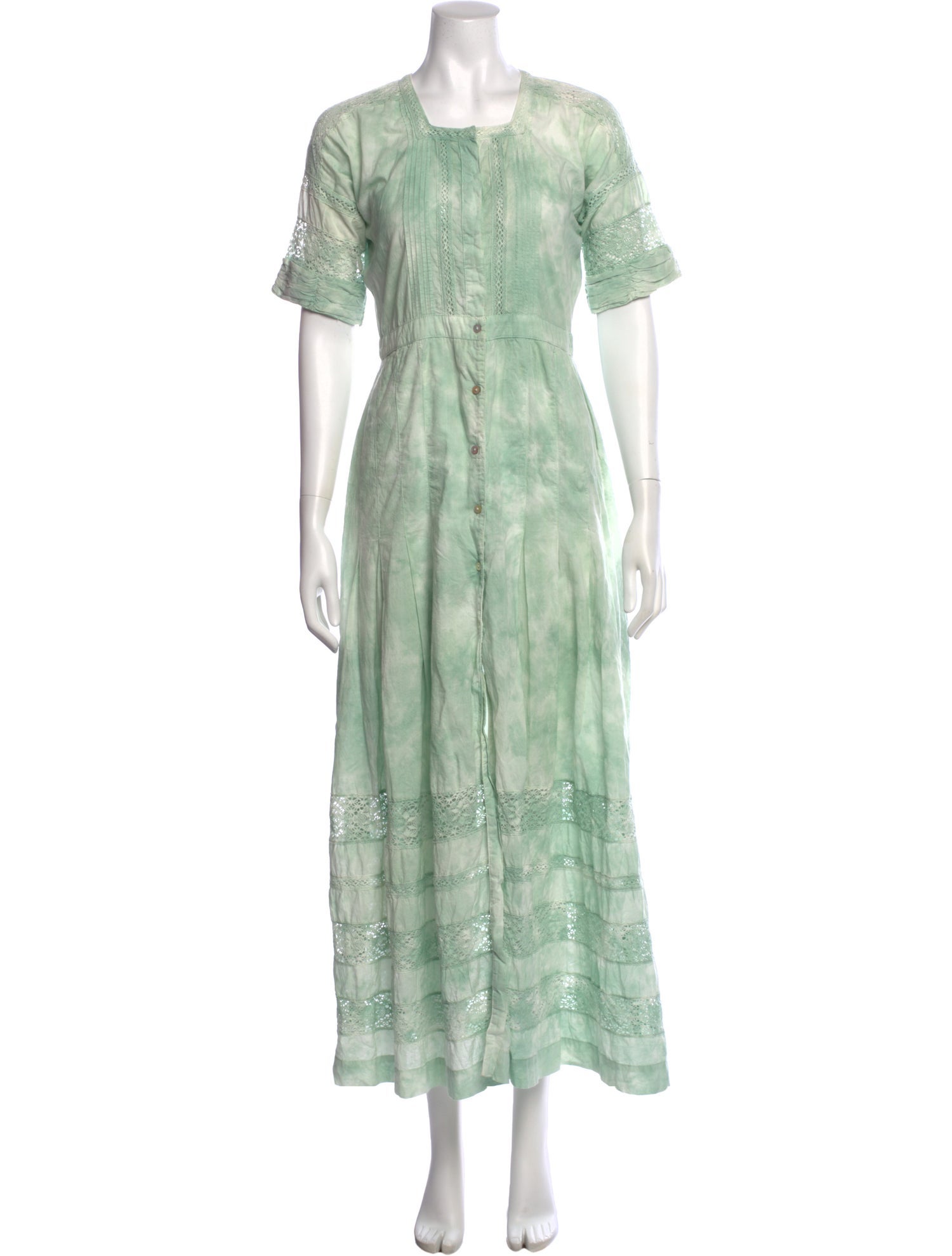 LoveShackFancy Tie-Dye Print Long Dress