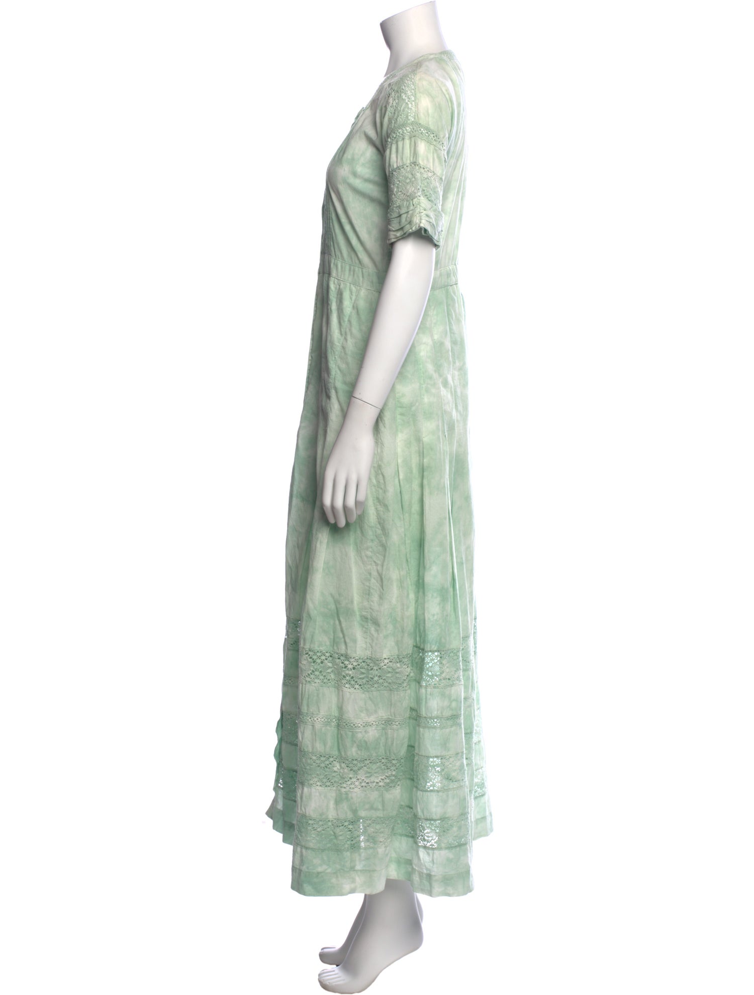 LoveShackFancy Tie-Dye Print Long Dress