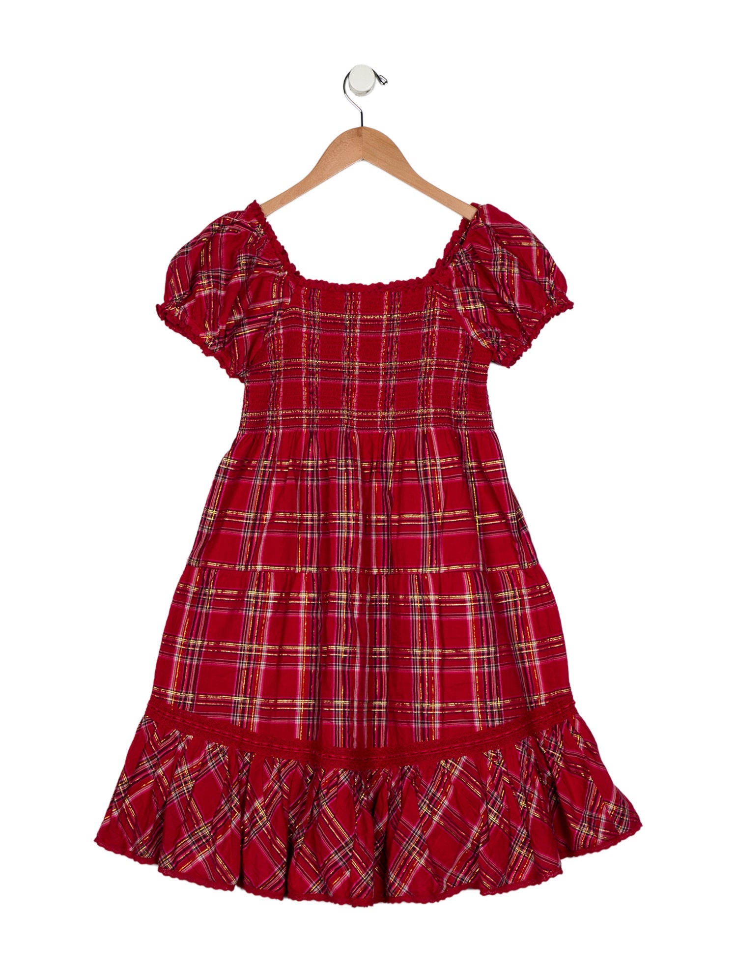 LoveShackFancy Kids Girls Plaid Dress