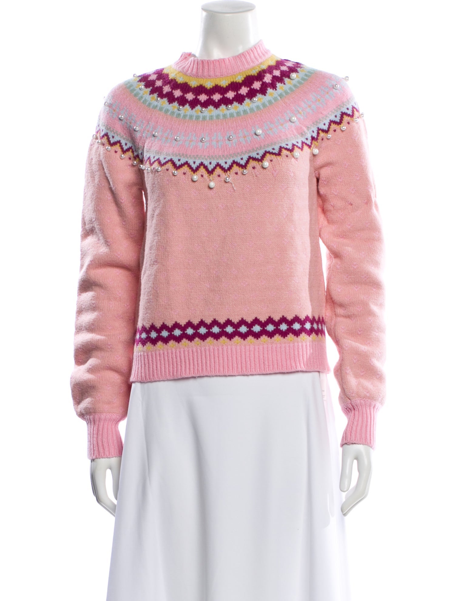 LoveShackFancy Striped Crew Neck Sweater