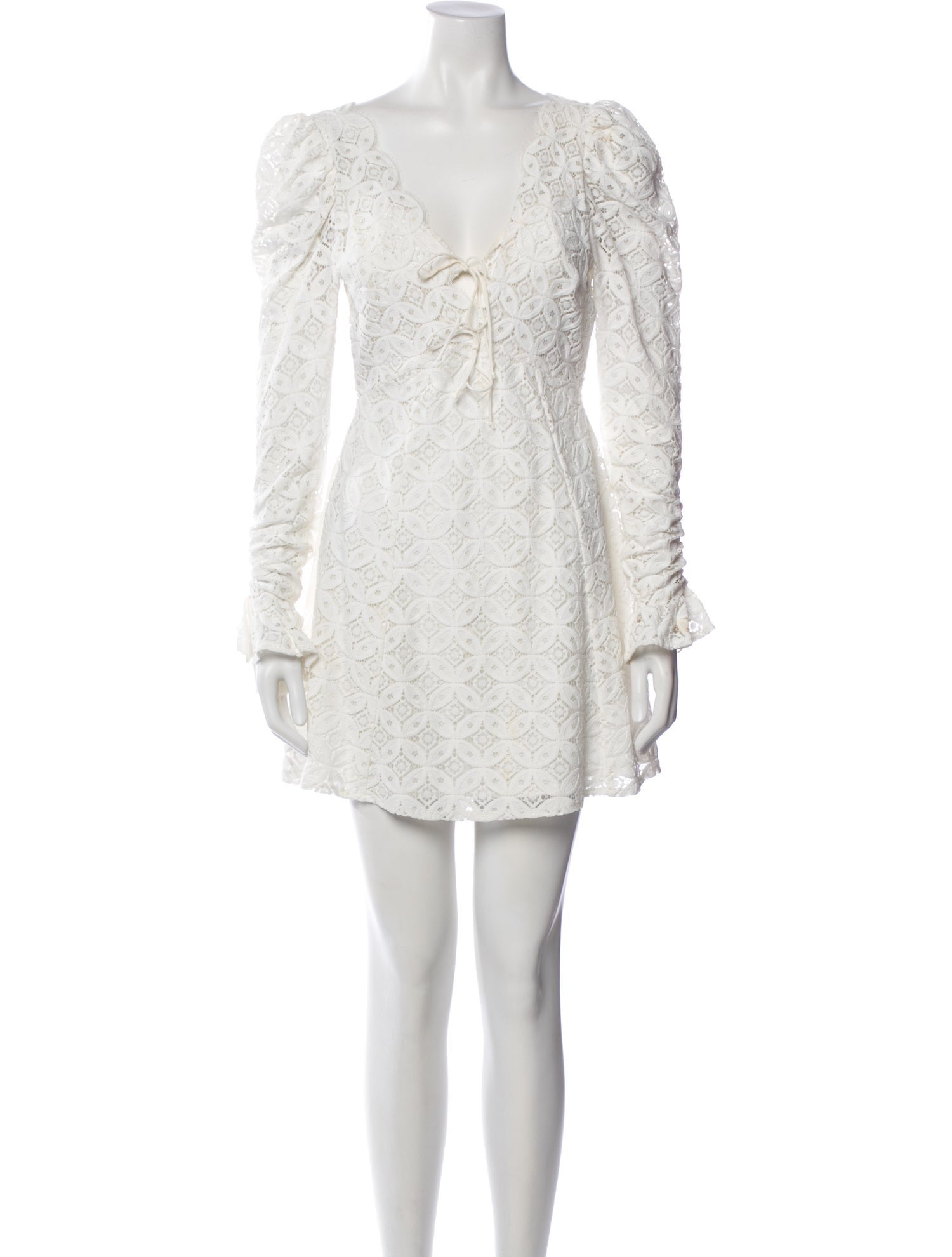 LoveShackFancy V-Neck Mini Dress