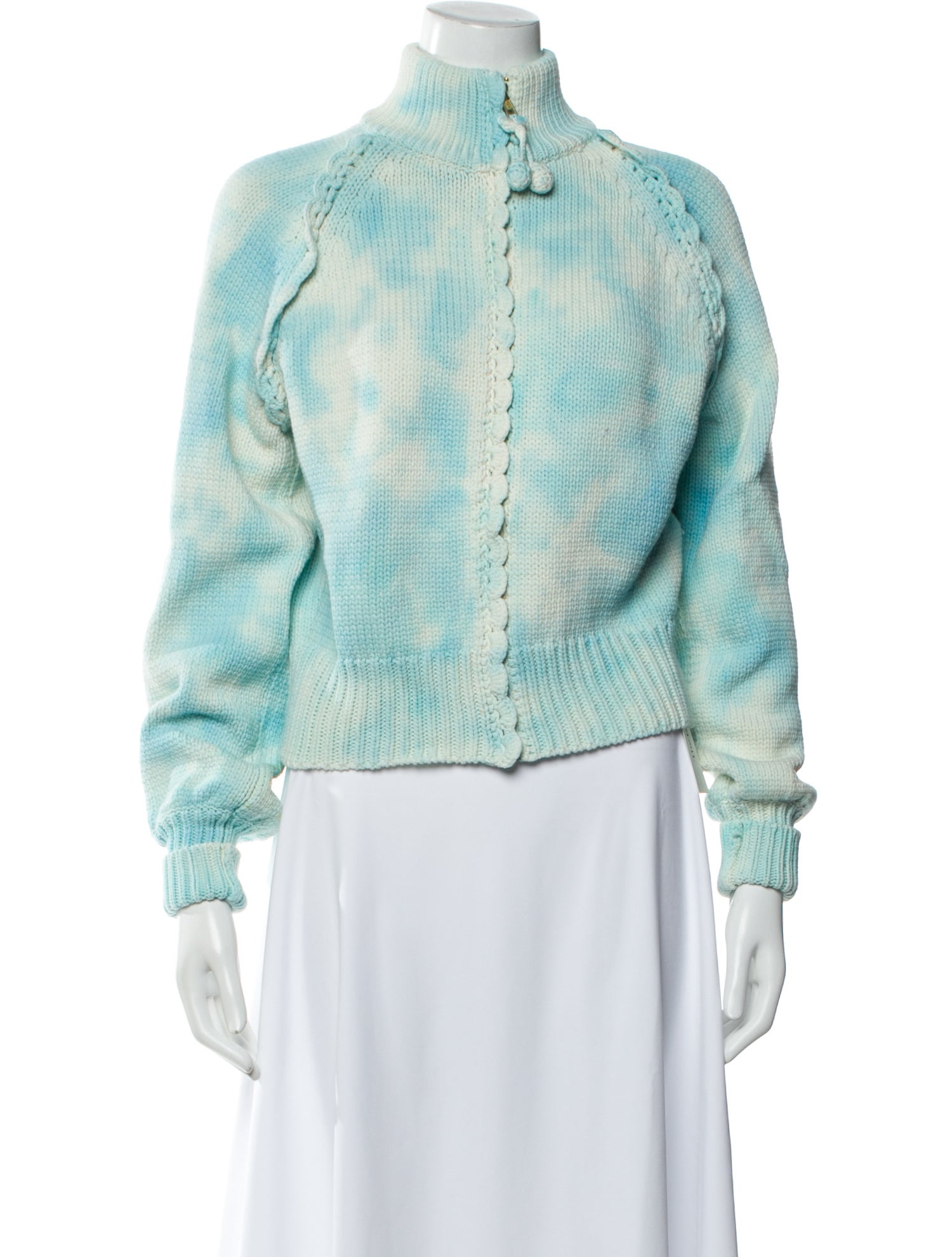 LoveShackFancy Tie-Dye Print Mock Neck Sweater