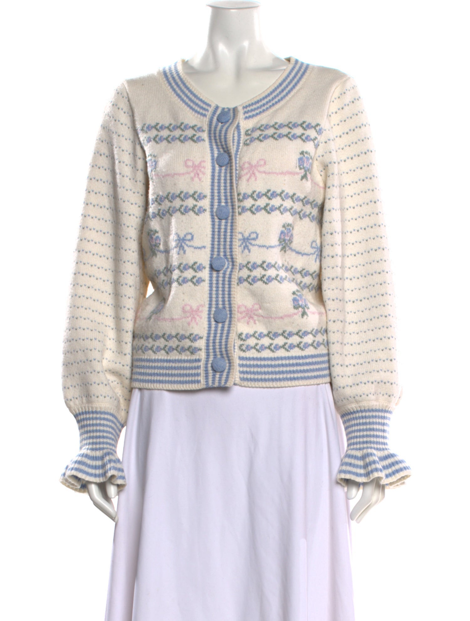 LoveShackFancy Printed Scoop Neck Sweater