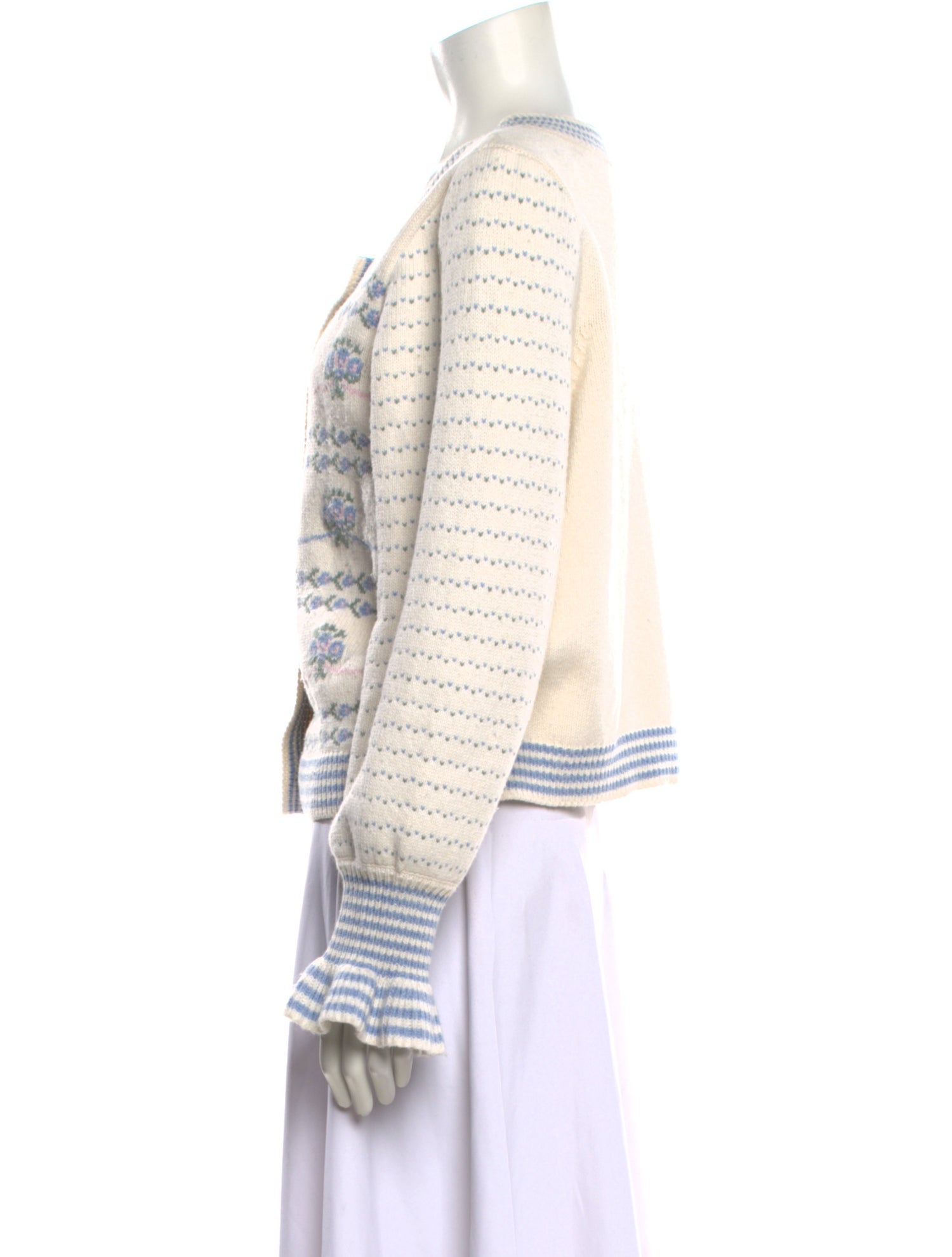 LoveShackFancy Printed Scoop Neck Sweater