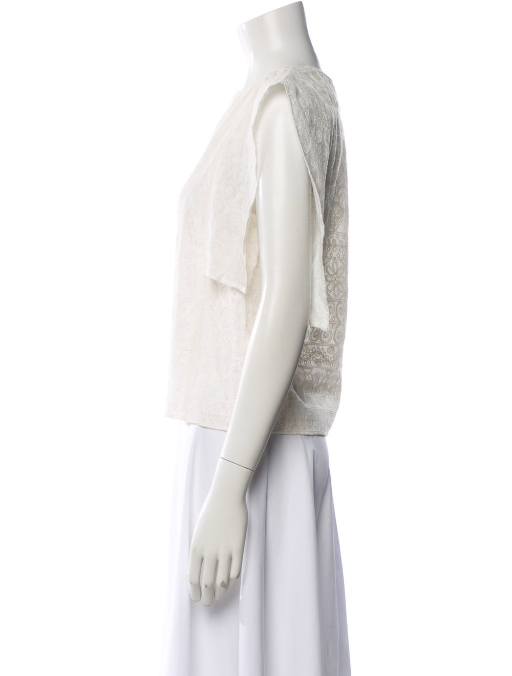 LoveShackFancy Patterned Bateau Neckline Top - image 2