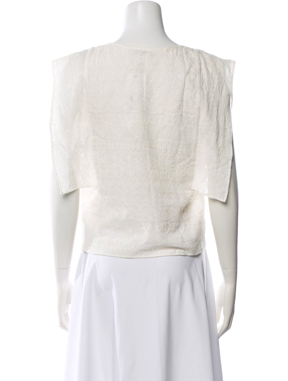 LoveShackFancy Patterned Bateau Neckline Top - image 3