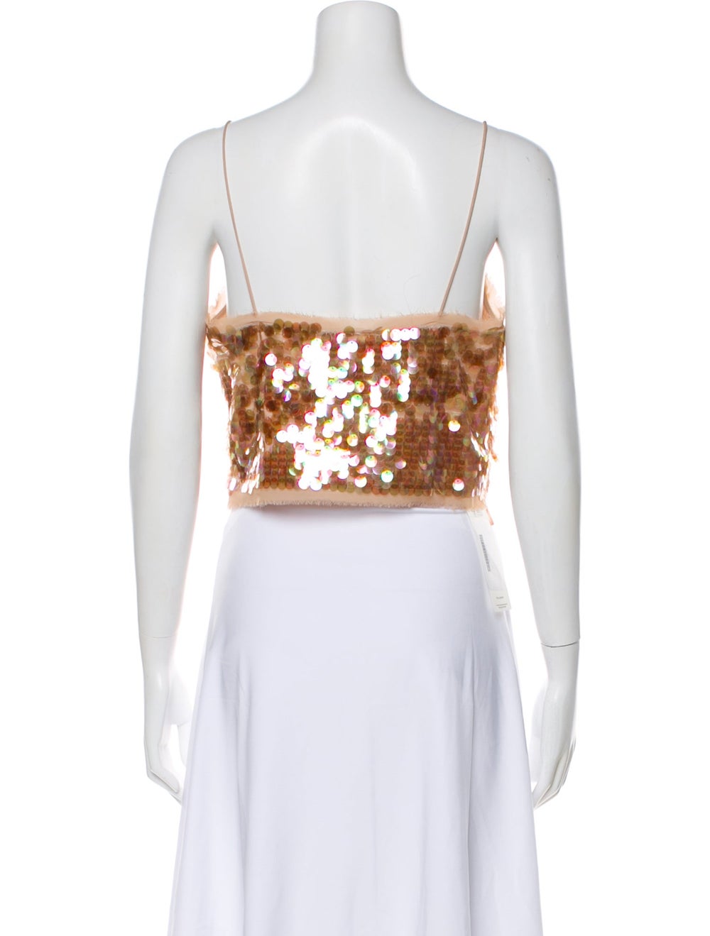 LoveShackFancy Patterned Scoop Neck Crop Top - image 3