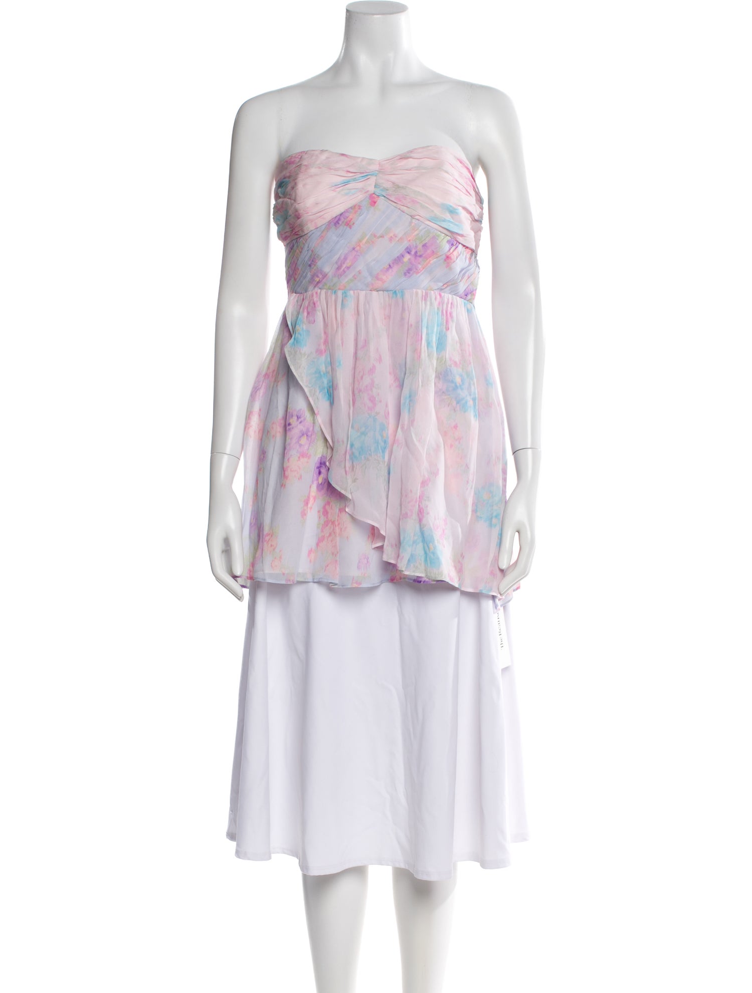 LoveShackFancy Floral Print Strapless Top w/ Tags