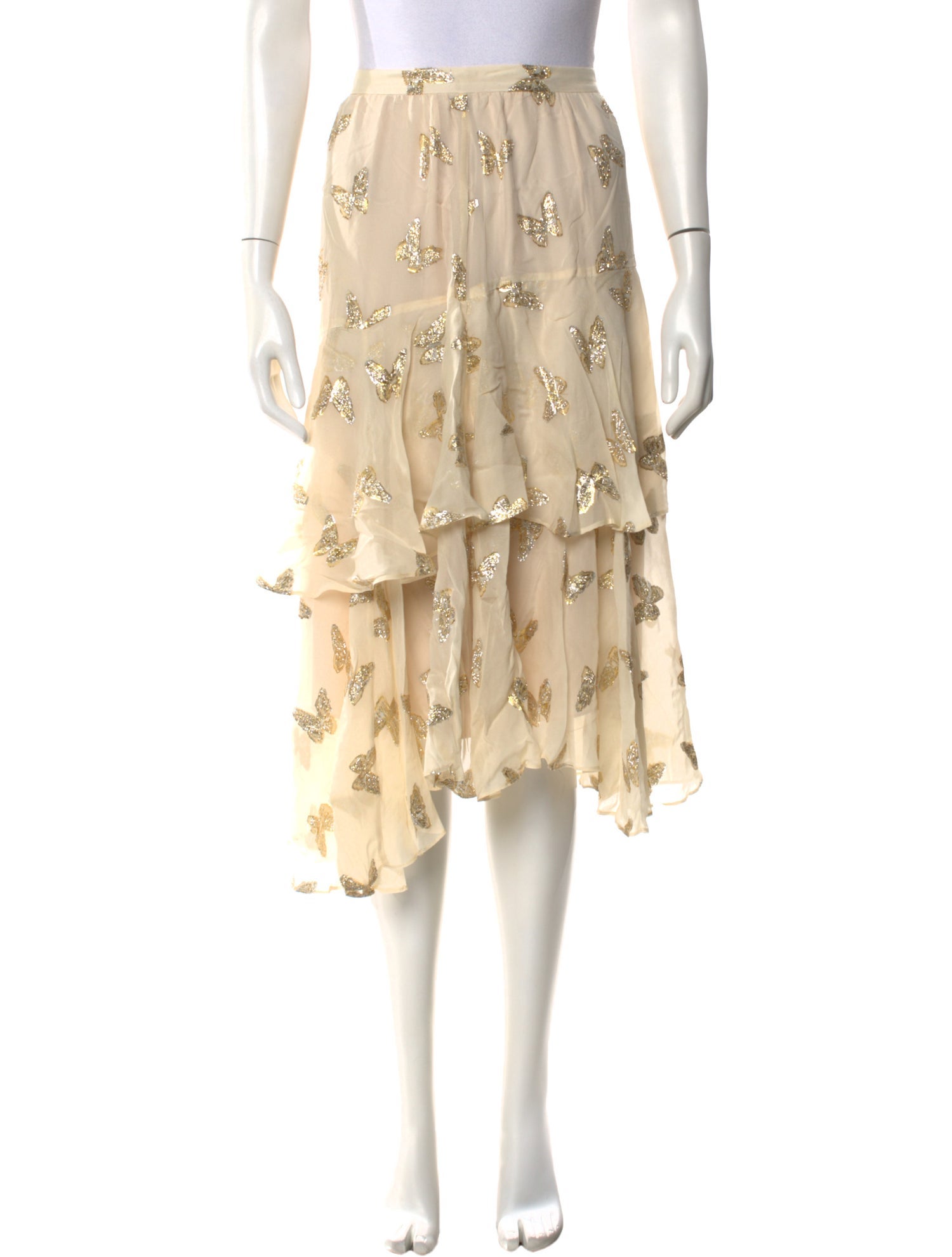 LoveShackFancy Silk Knee-Length Skirt