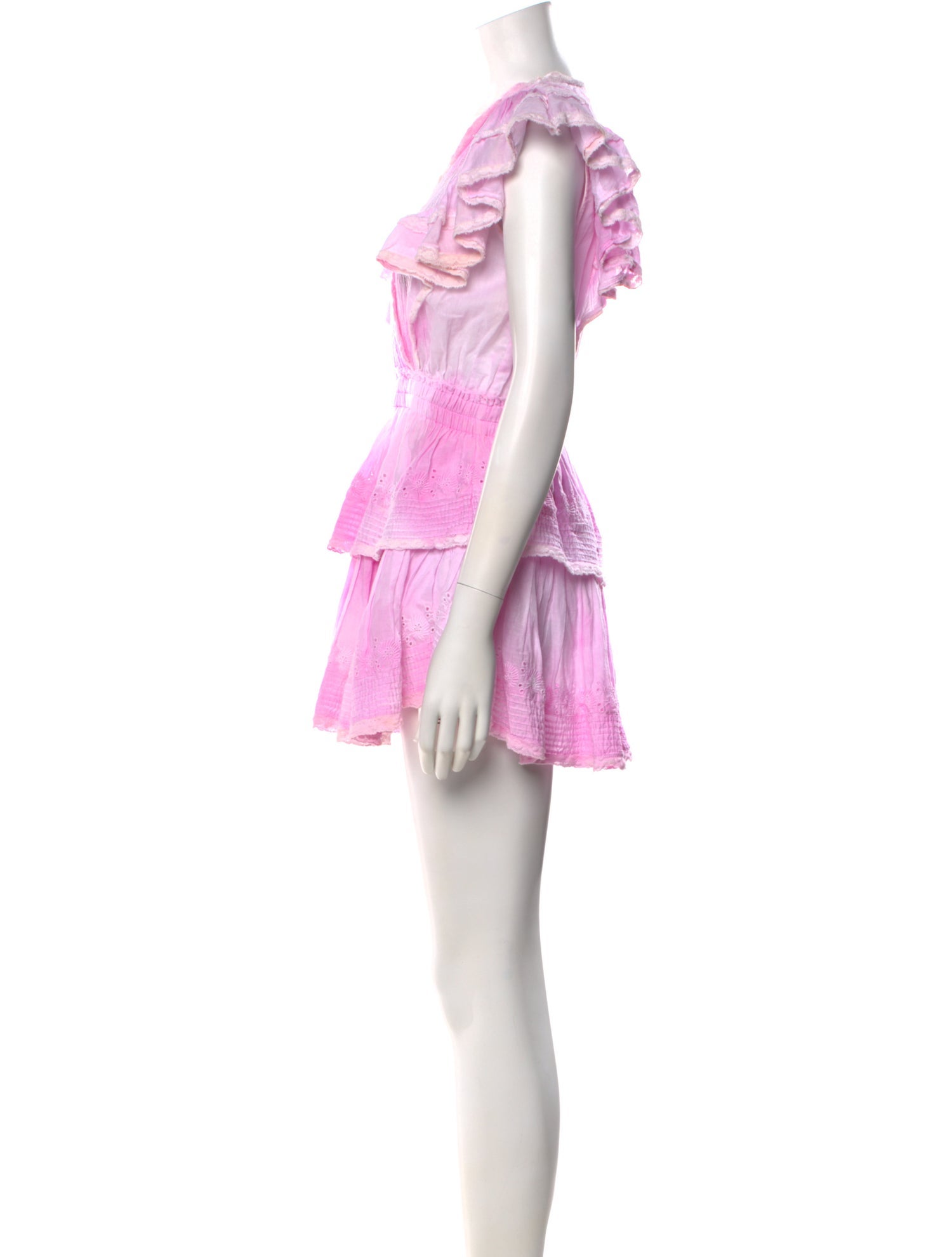 LoveShackFancy V-Neck Mini Dress