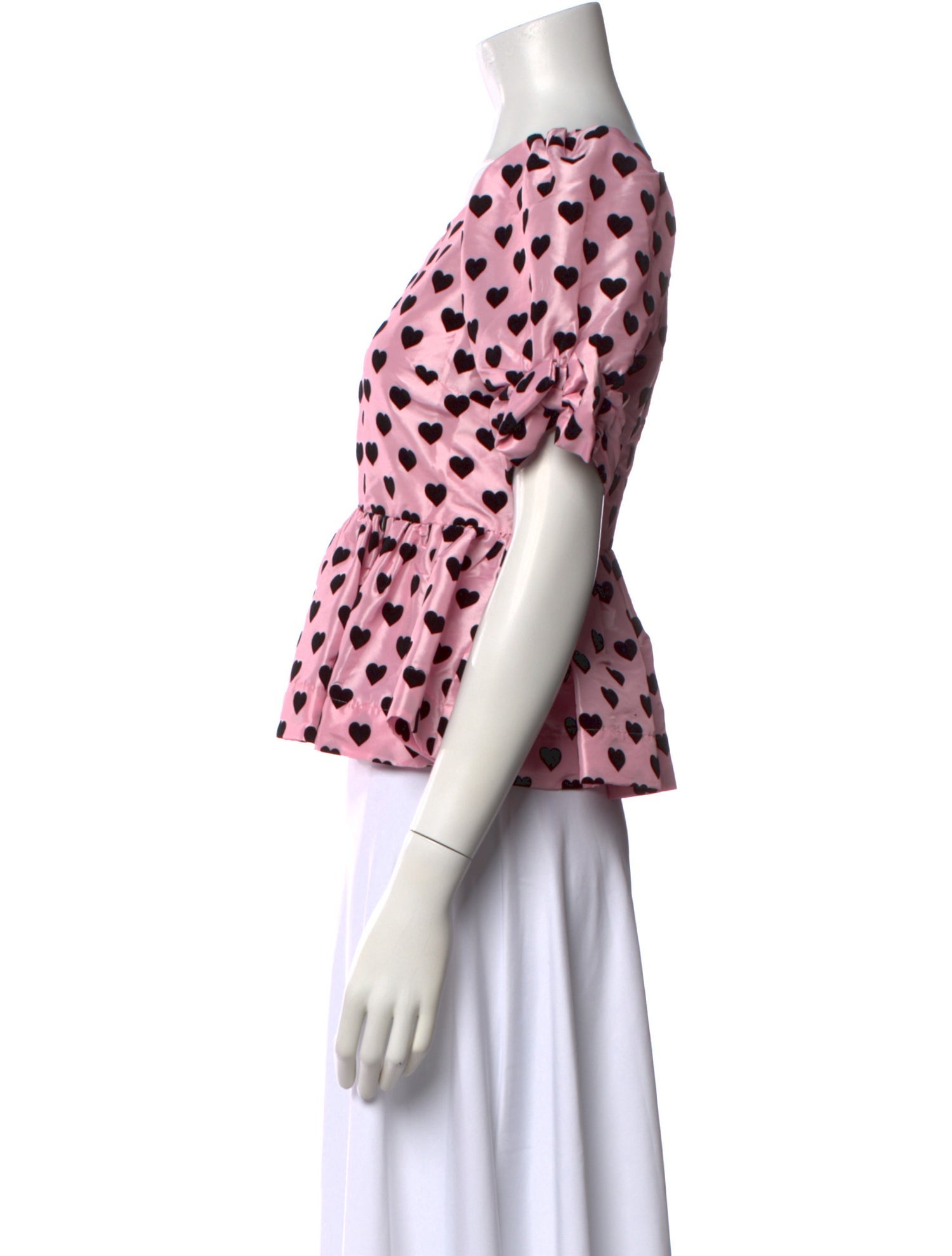 LoveShackFancy Polka Dot Print Crew Neck Blouse