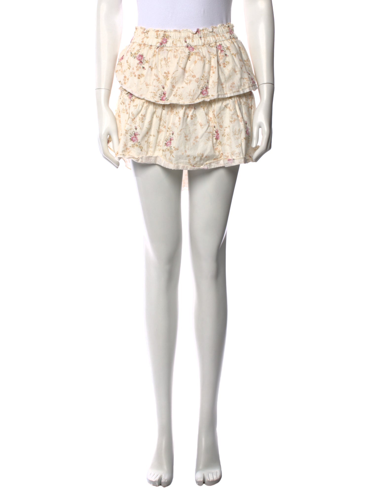 LoveShackFancy Floral Print Mini Skirt