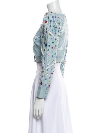 LoveShackFancy Patterned Denim Jacket