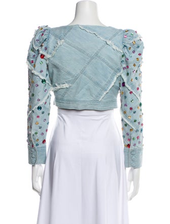 LoveShackFancy Patterned Denim Jacket