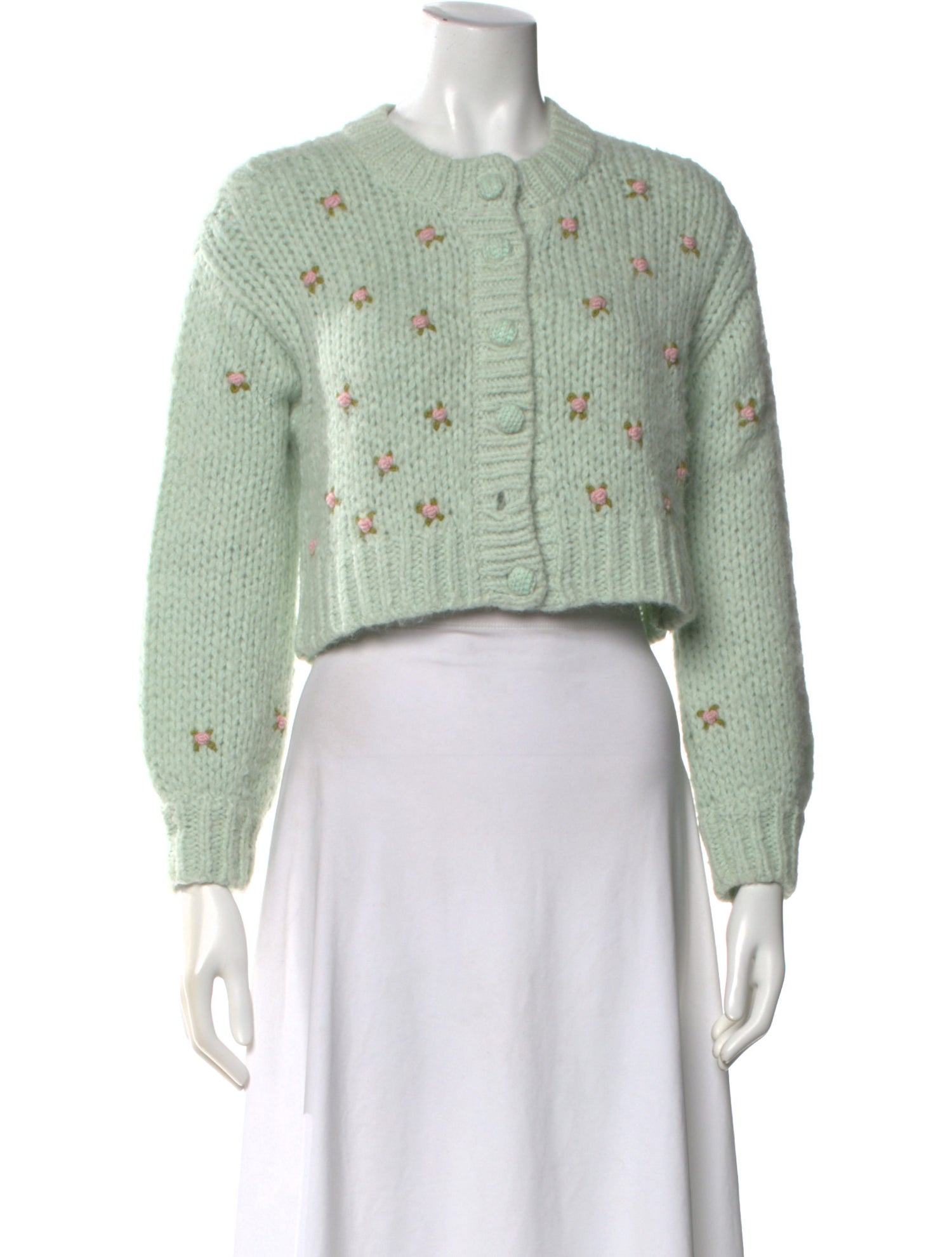 LoveShackFancy Graphic Print Crew Neck Sweater