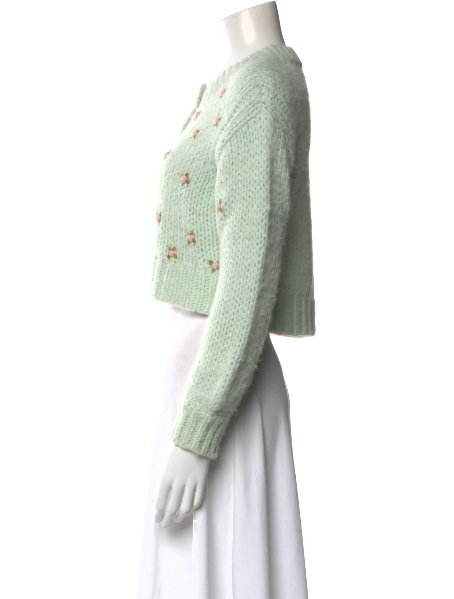 LoveShackFancy Graphic Print Crew Neck Sweater