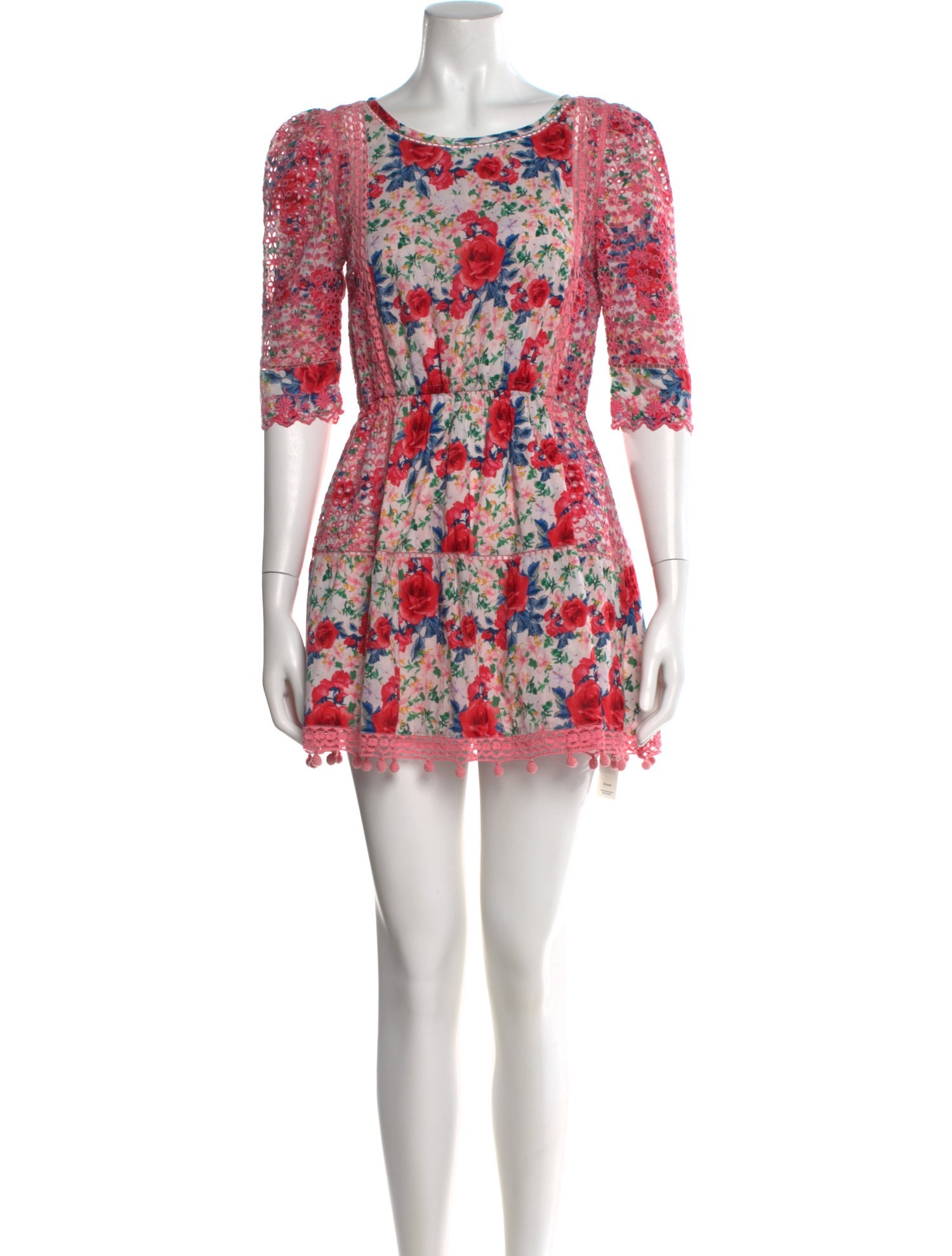 LoveShackFancy Floral Print Mini Dress