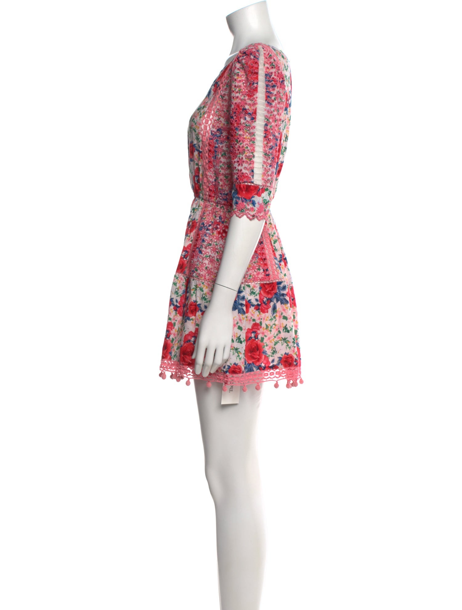 LoveShackFancy Floral Print Mini Dress