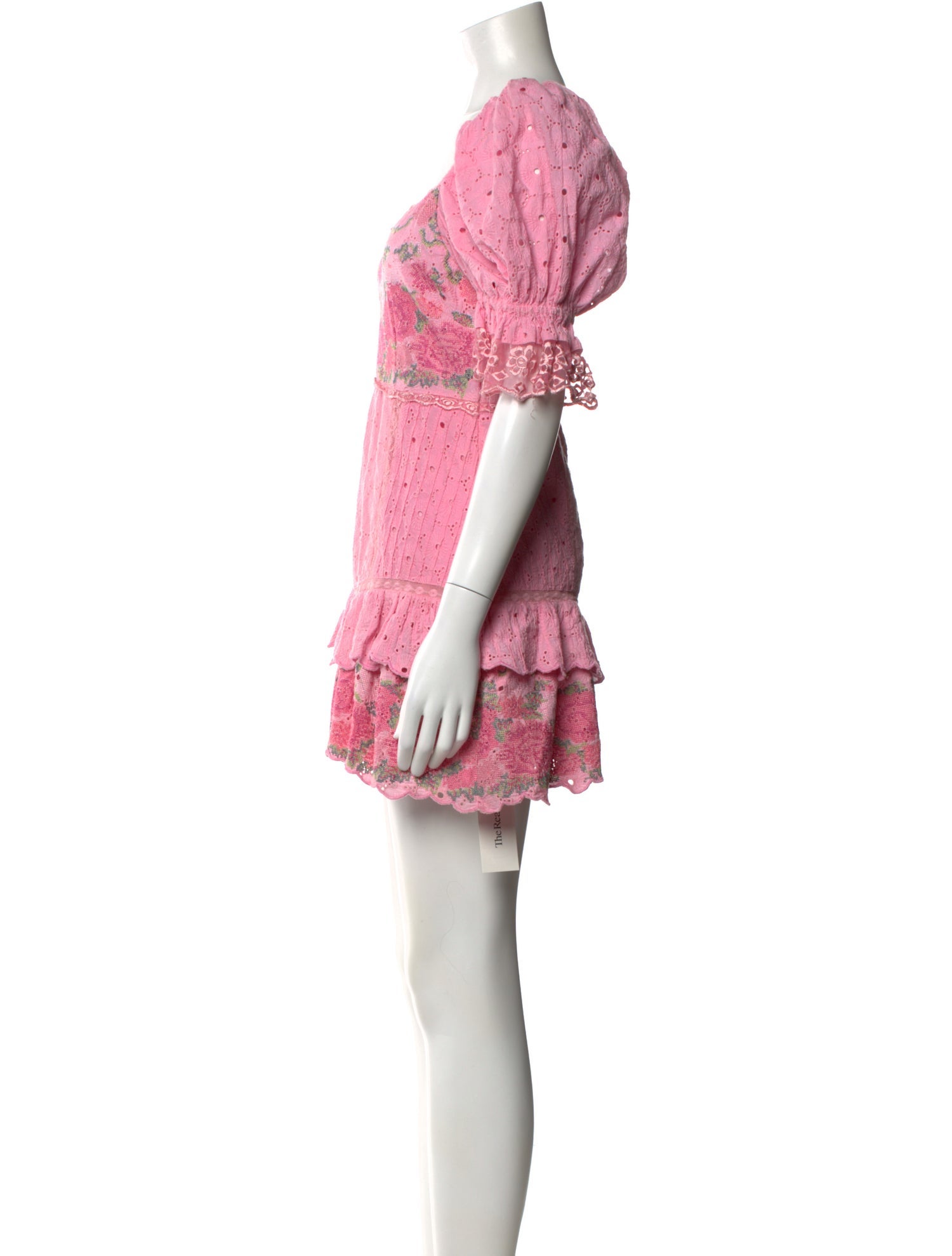 LoveShackFancy Floral Print Mini Dress