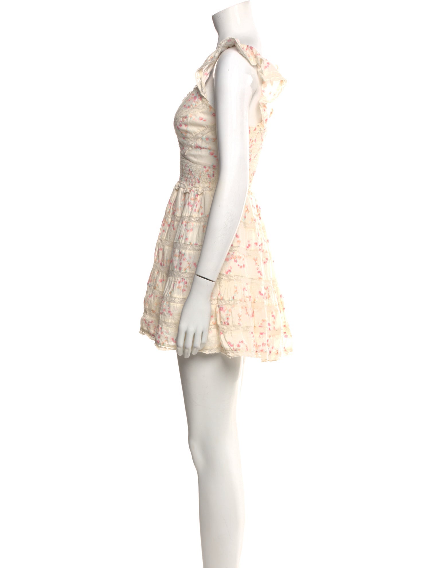 LoveShackFancy Floral Print Mini Dress